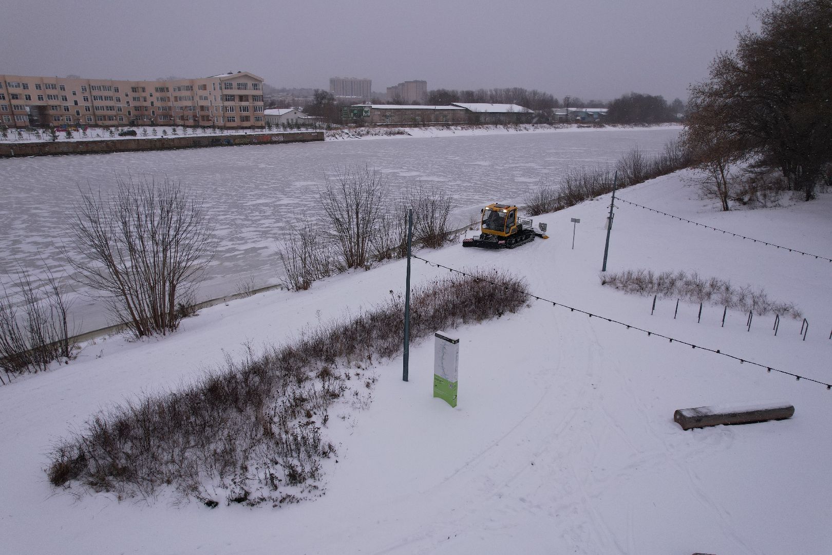 видео с коптера, вело1, лыжи,