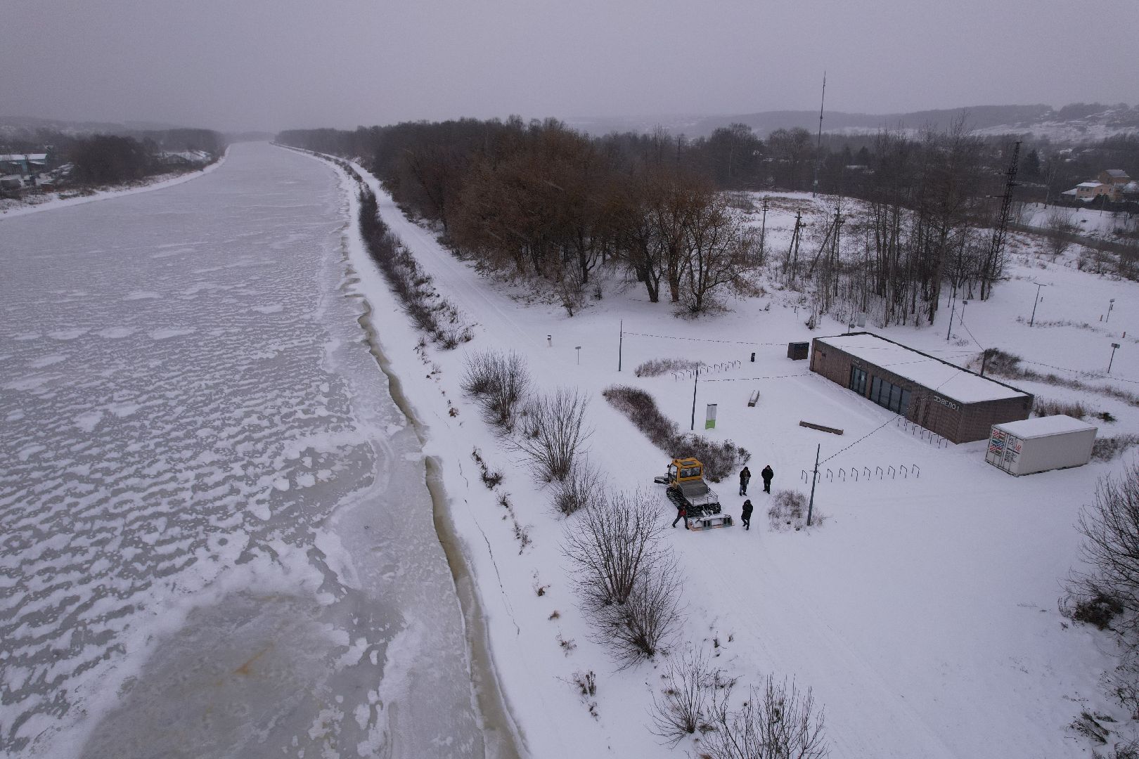 видео с коптера, вело1, лыжи,