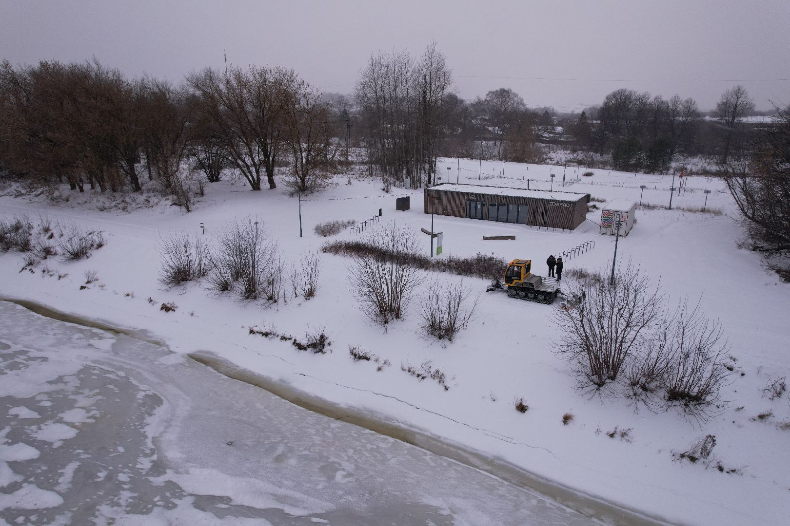 видео с коптера, вело1, лыжи,