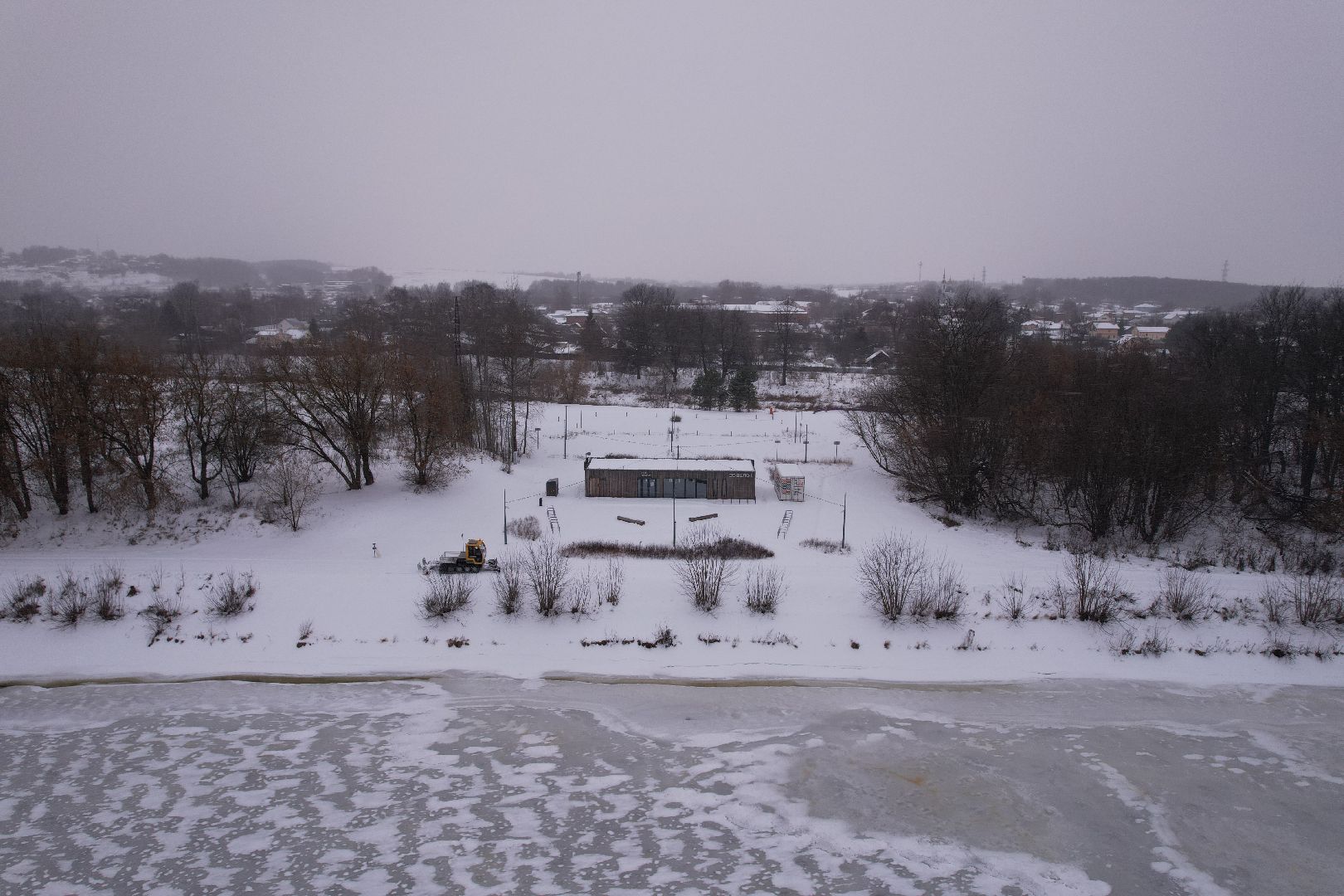 видео с коптера, вело1, лыжи,