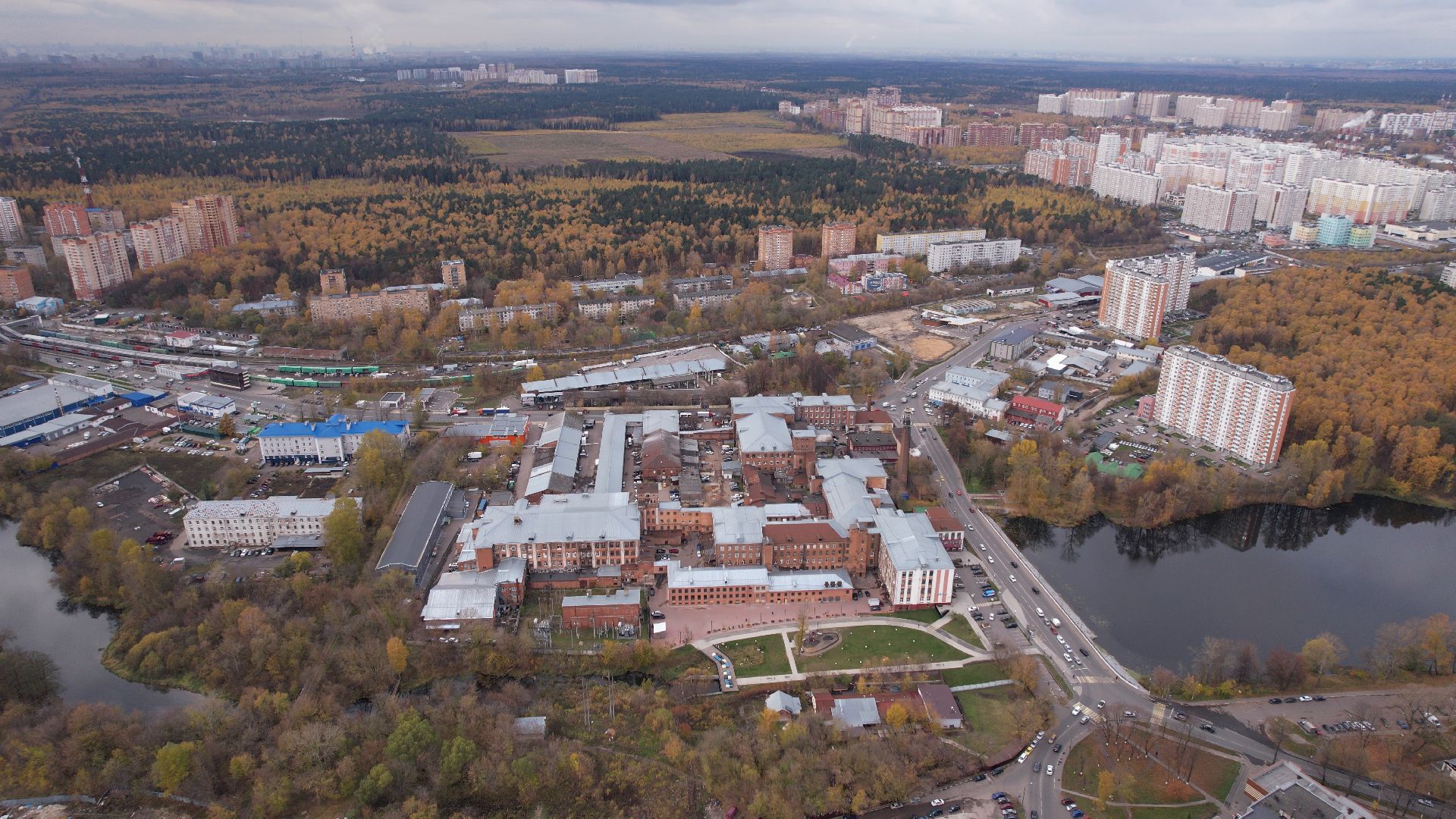 балашиха, фабрика, видео с коптера,