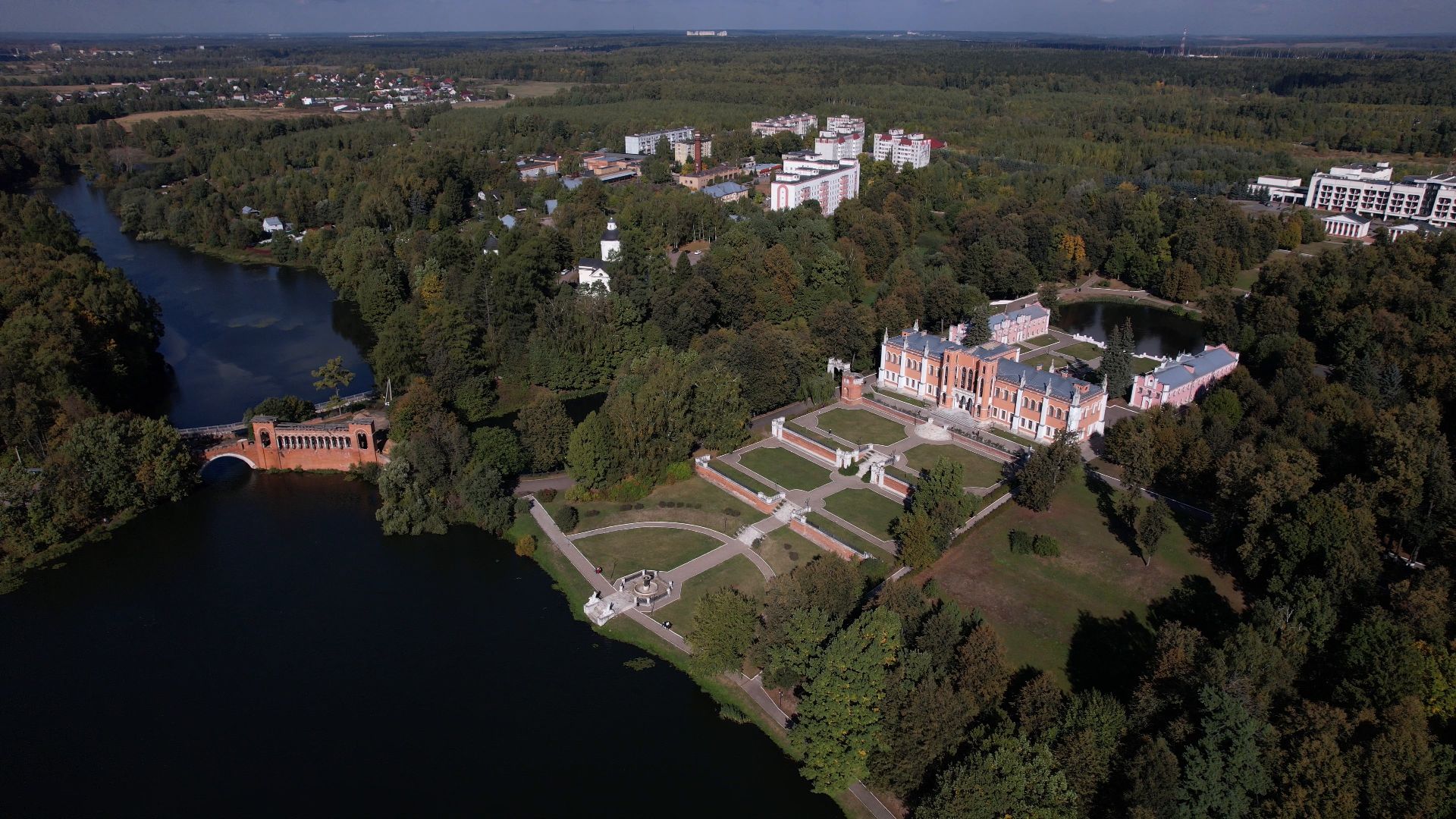 видео с коптера, марфино, усадьба,