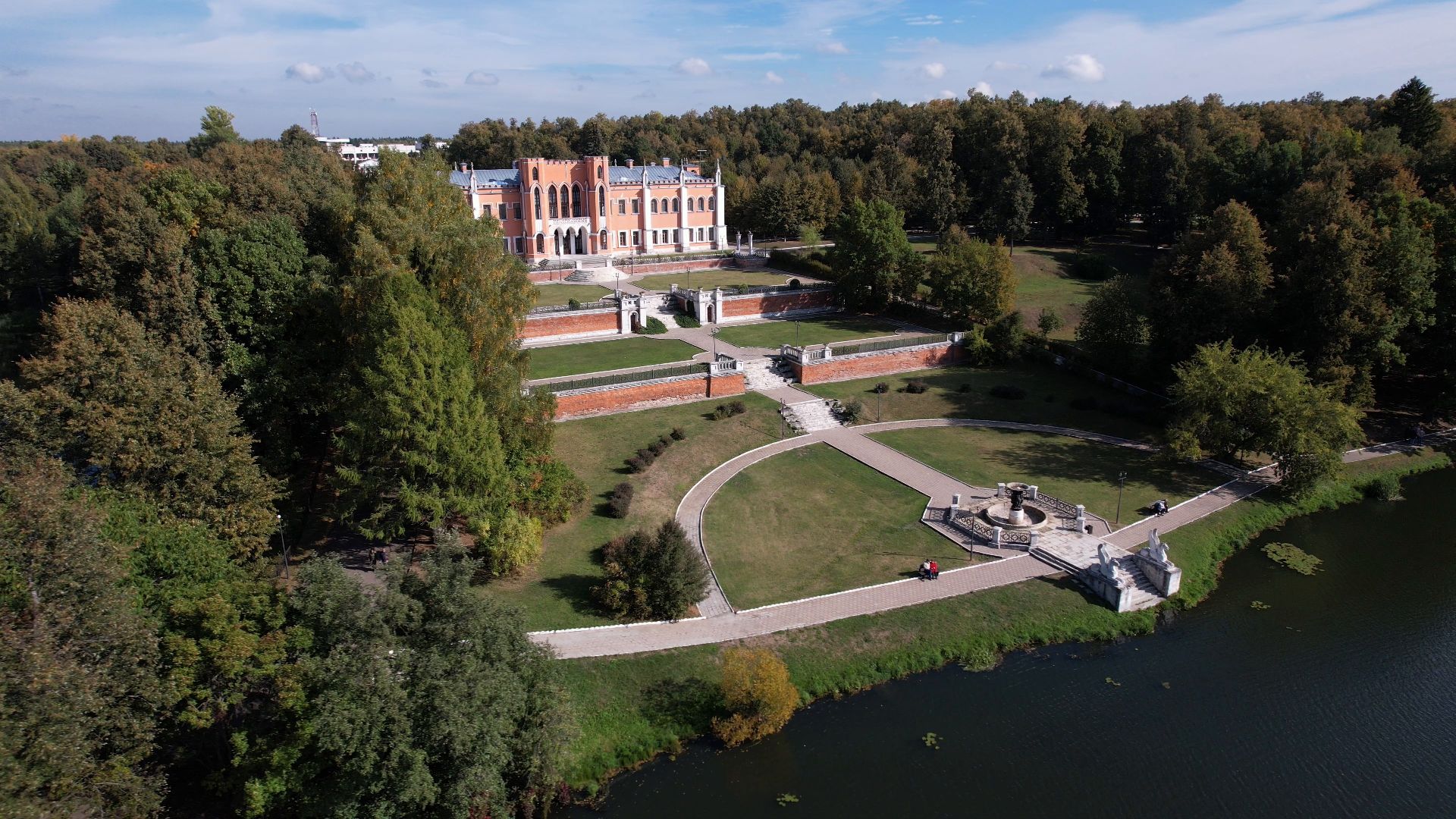 видео с коптера, марфино, усадьба,