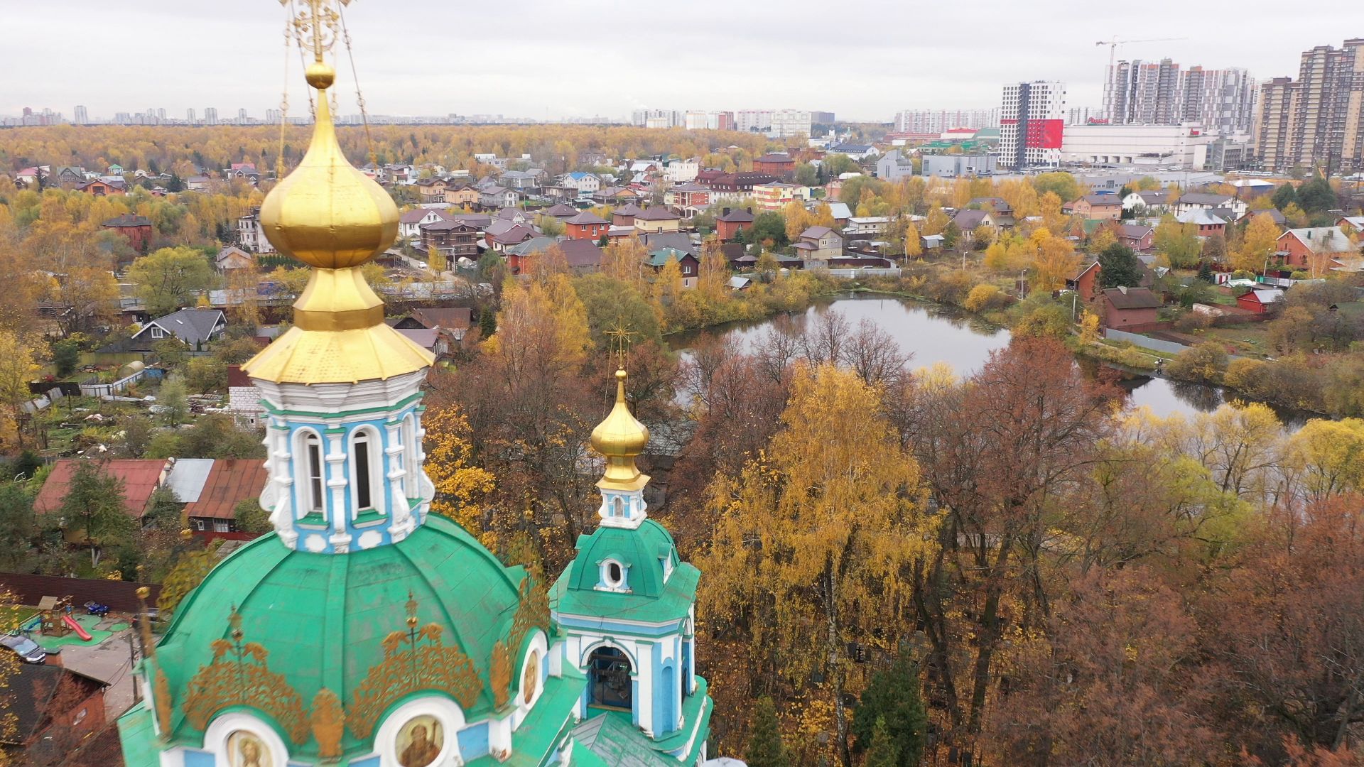 видео с коптера, храм, балашиха,