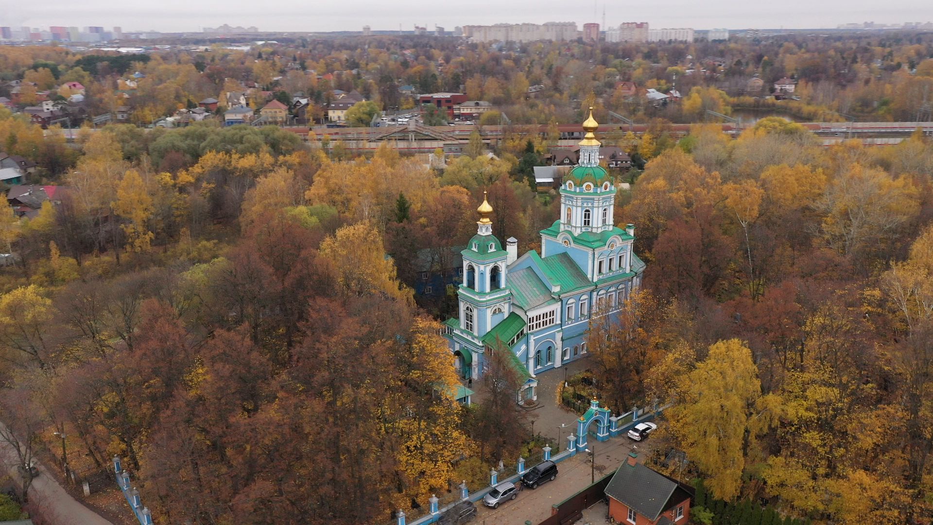видео с коптера, храм, балашиха,
