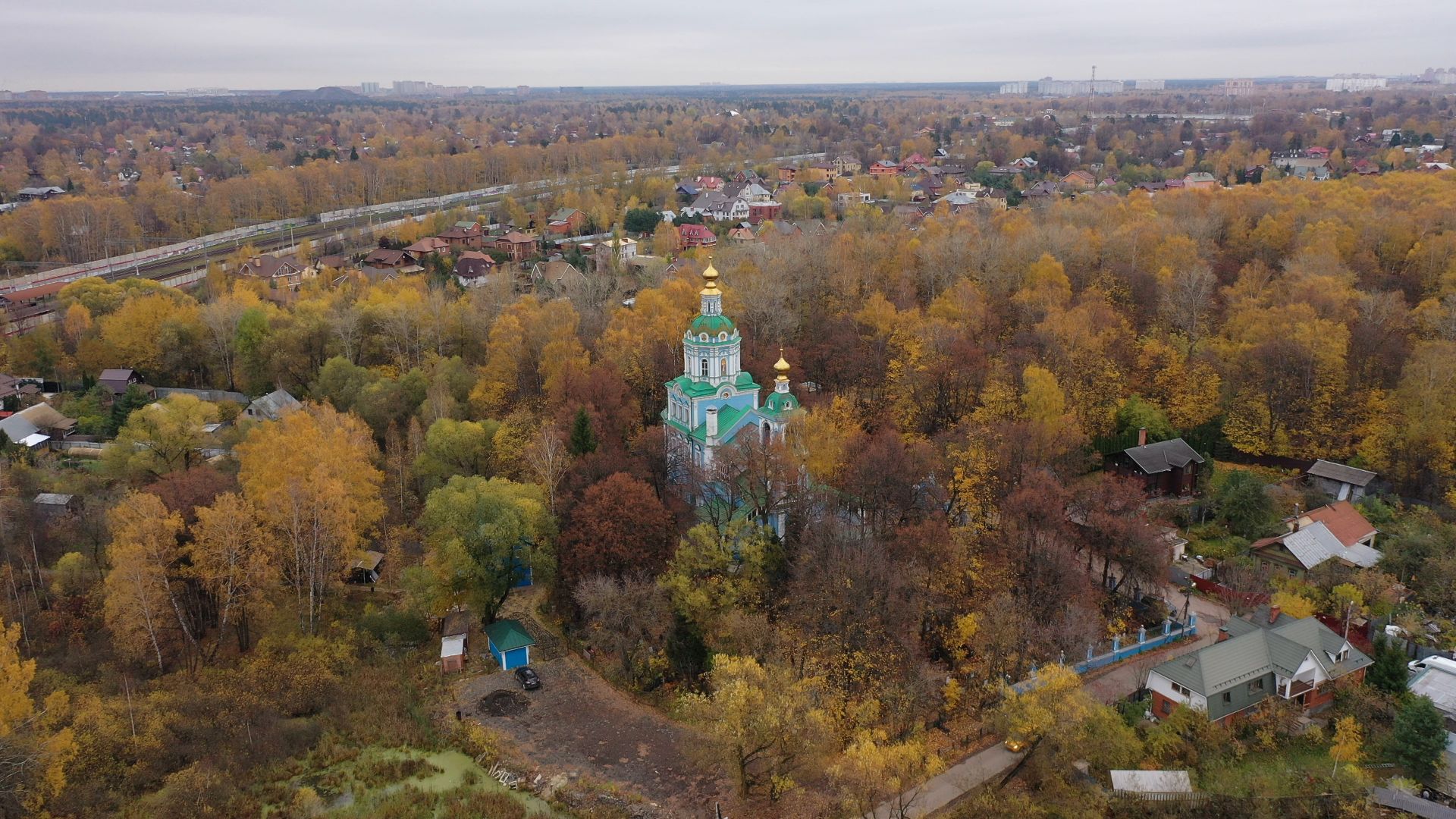 видео с коптера, храм, балашиха,