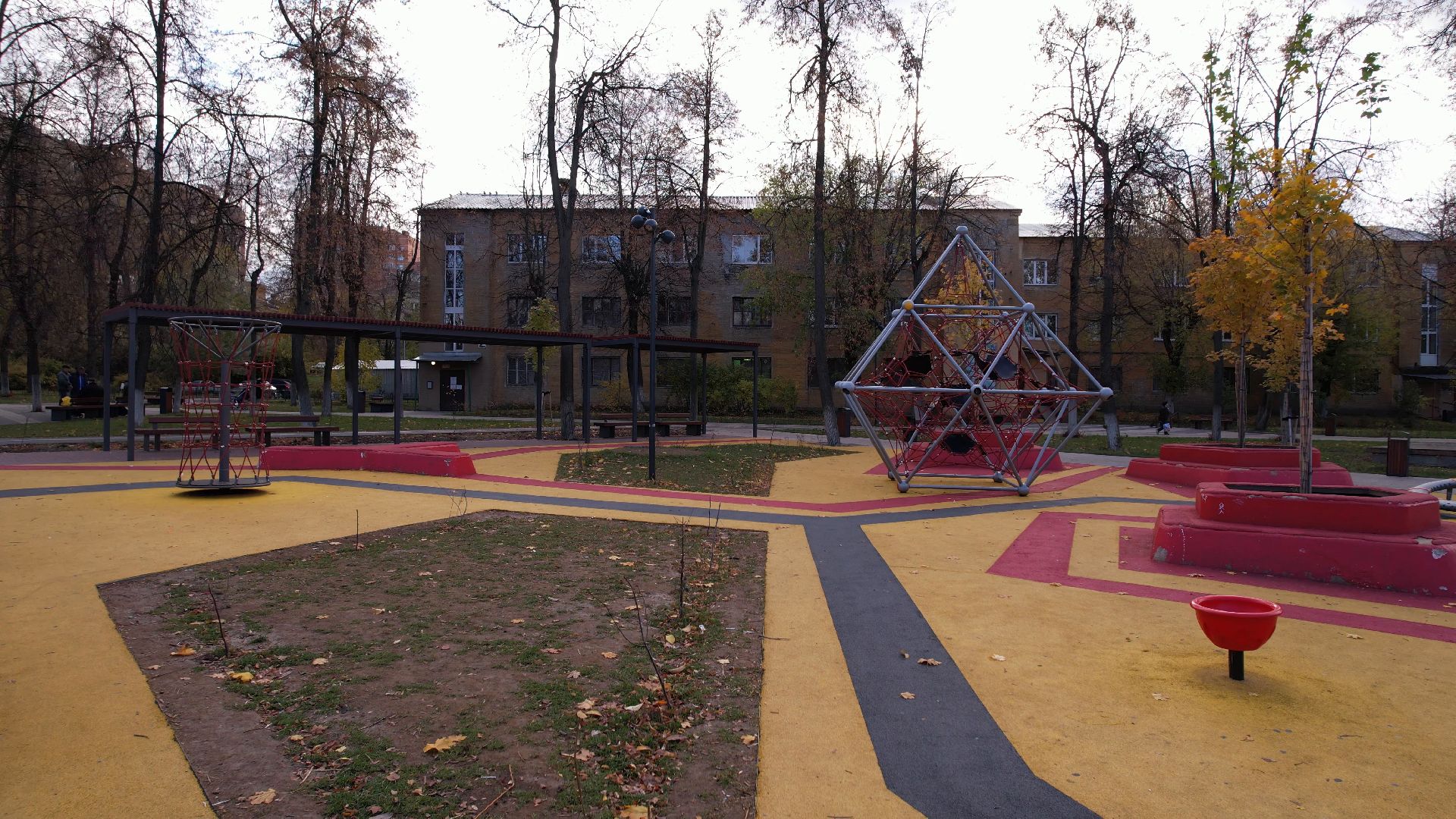 видео с коптера, котельники, сквер,