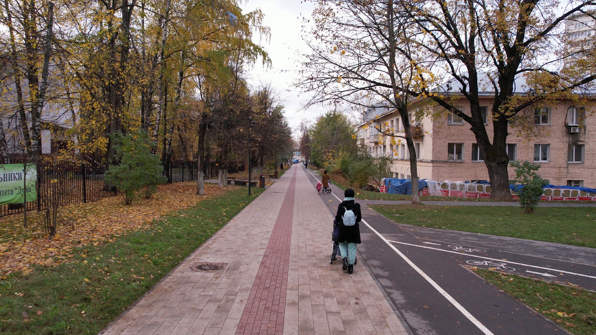 видео с коптера, котельники, сквер,