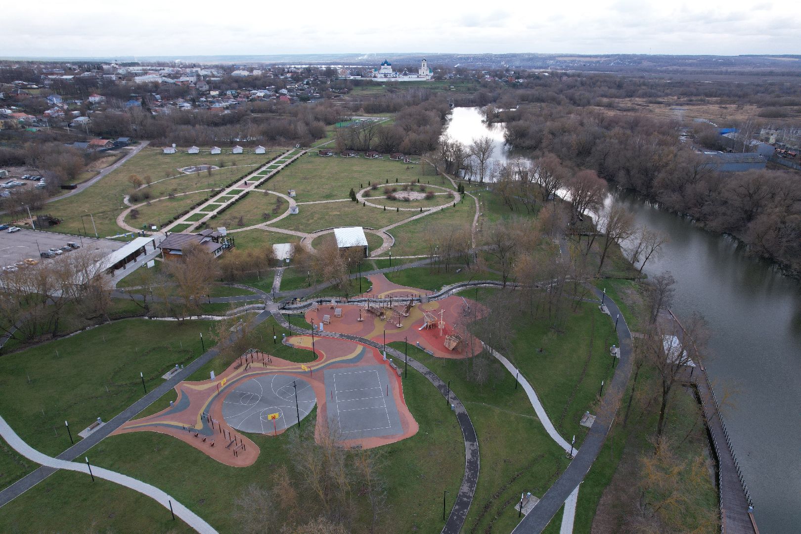 видео с коптера, парк, принарский,