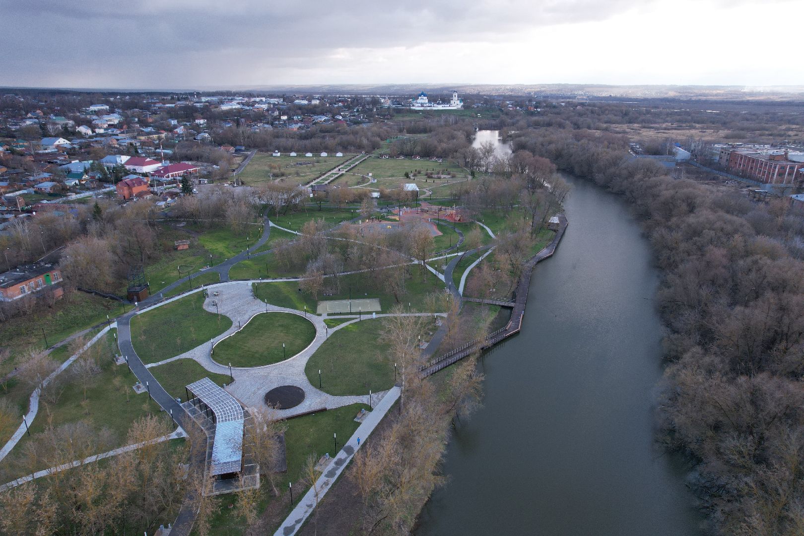 видео с коптера, парк, принарский,
