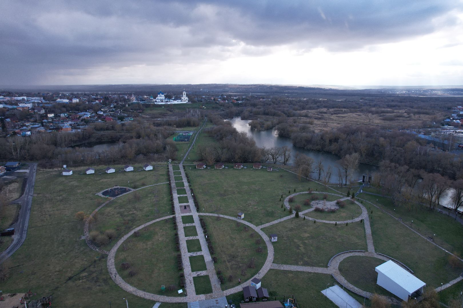 видео с коптера, парк, принарский,