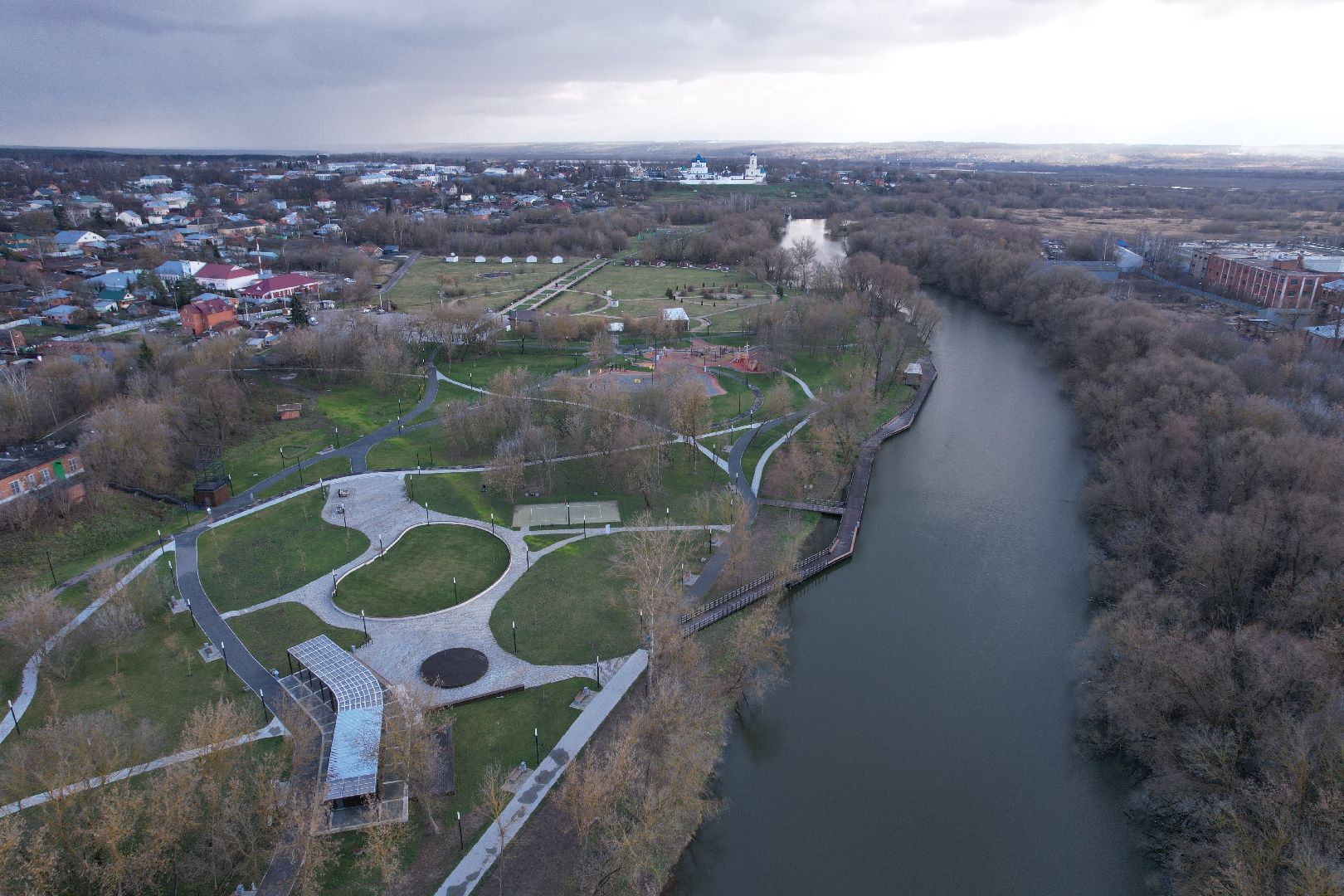 видео с коптера, парк, принарский,