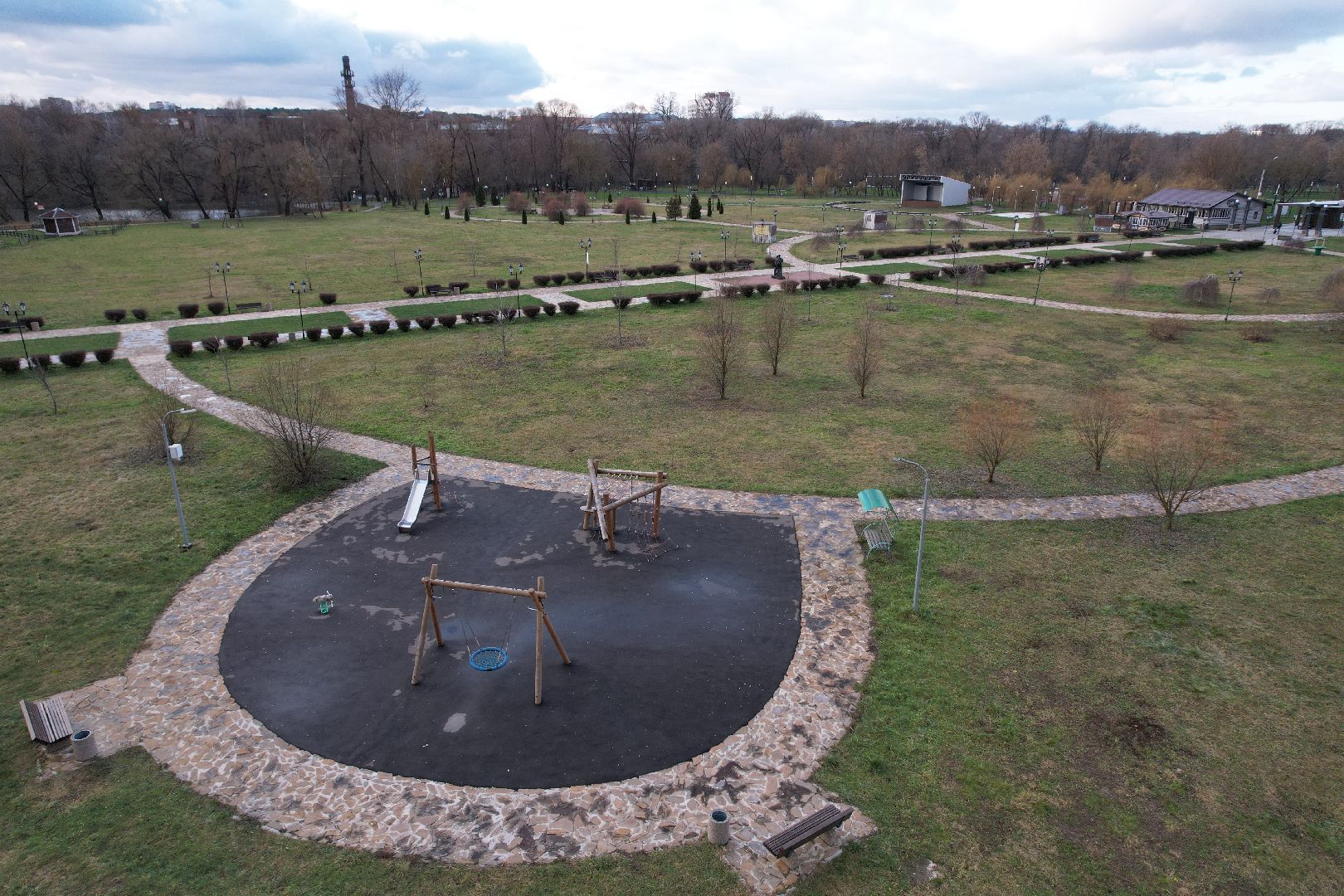 видео с коптера, парк, принарский,