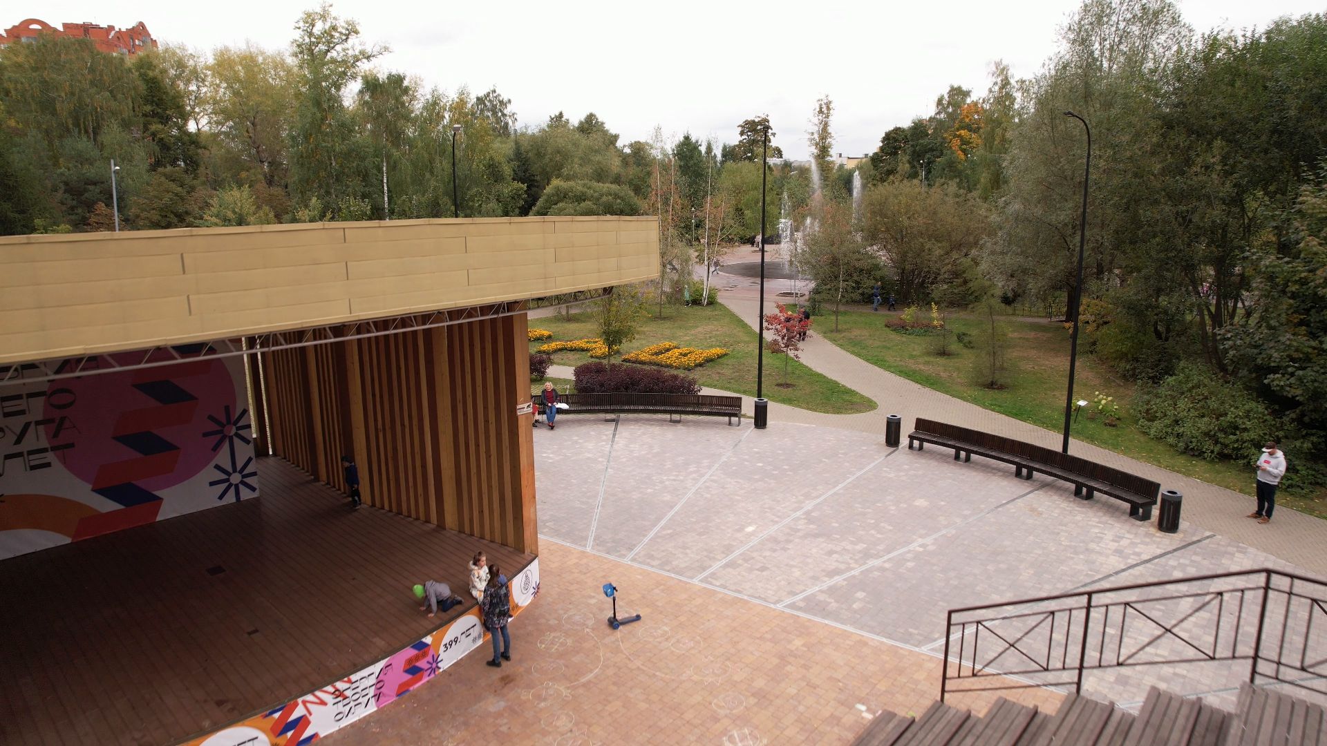 видео с коптера, парк, мытищи,