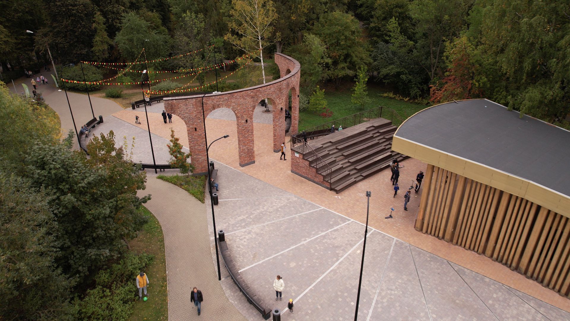 видео с коптера, парк, мытищи,