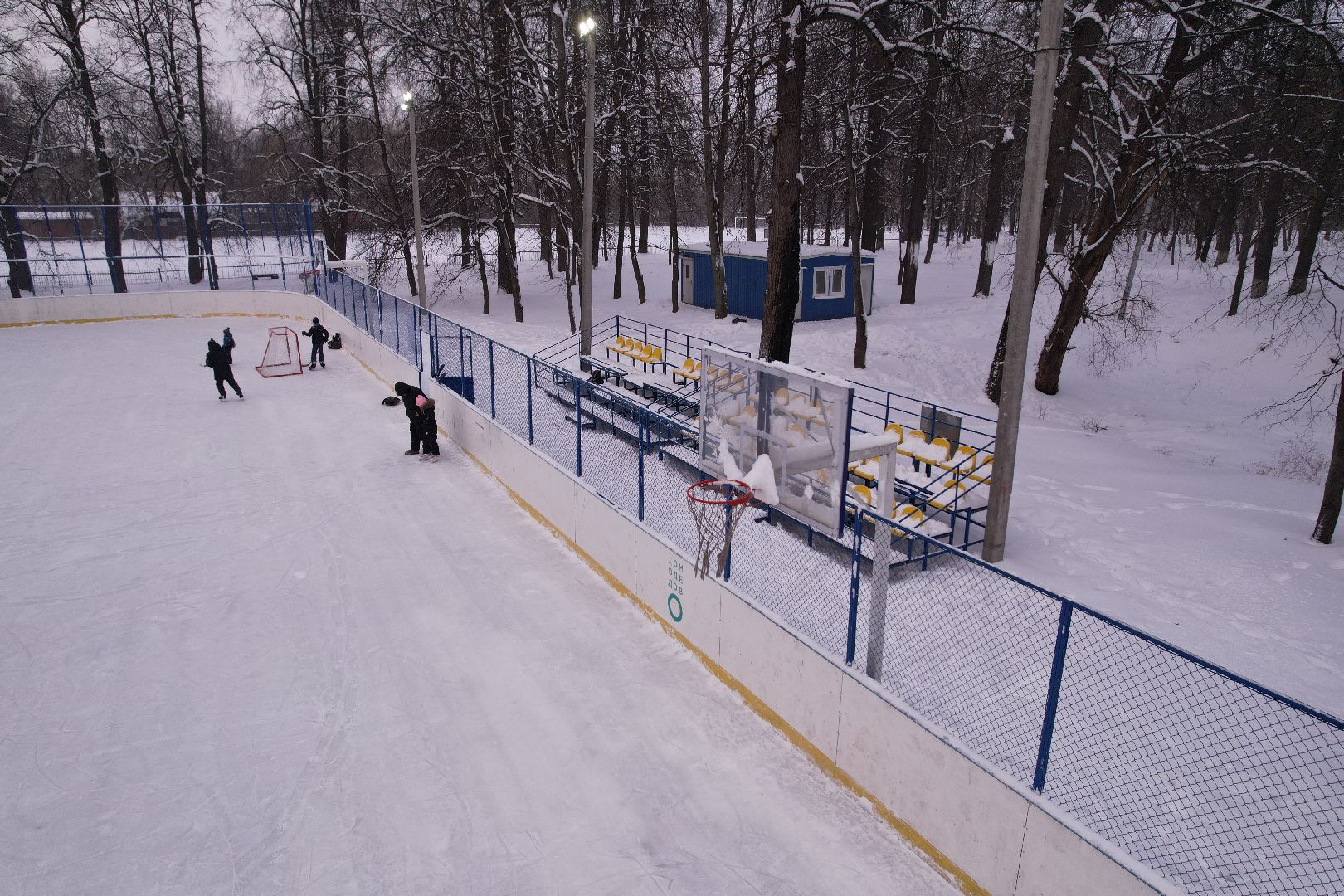 видео с коптера, парк,
