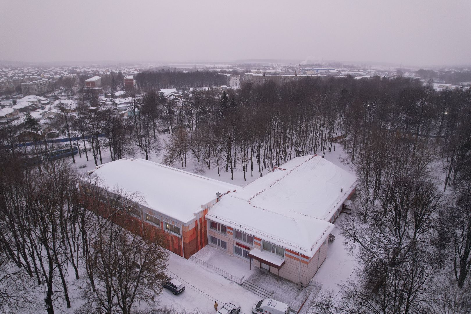 видео с коптера, парк,