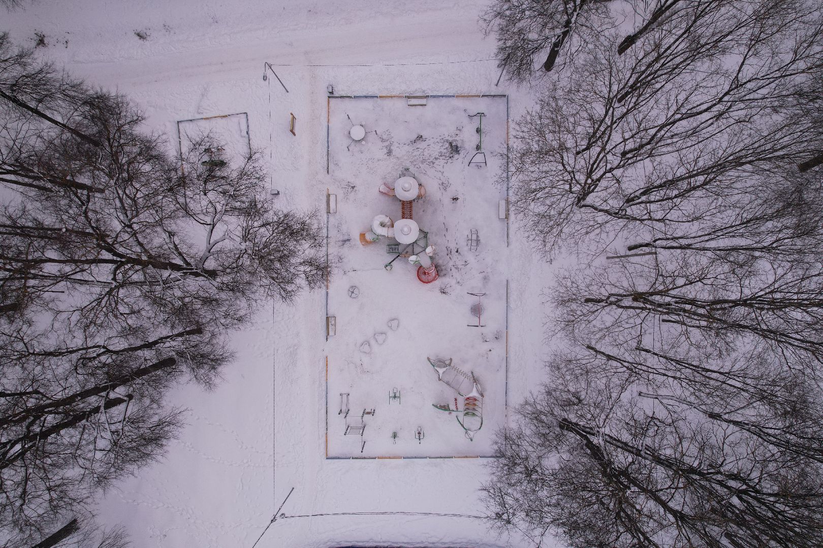 видео с коптера, парк,