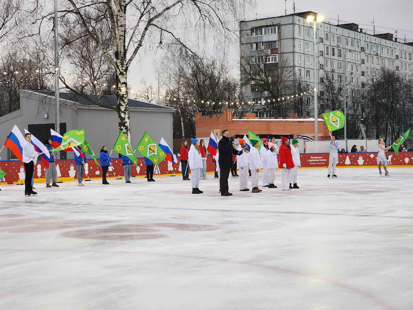 пушкино, каток в парке, дети, лед, артисты,