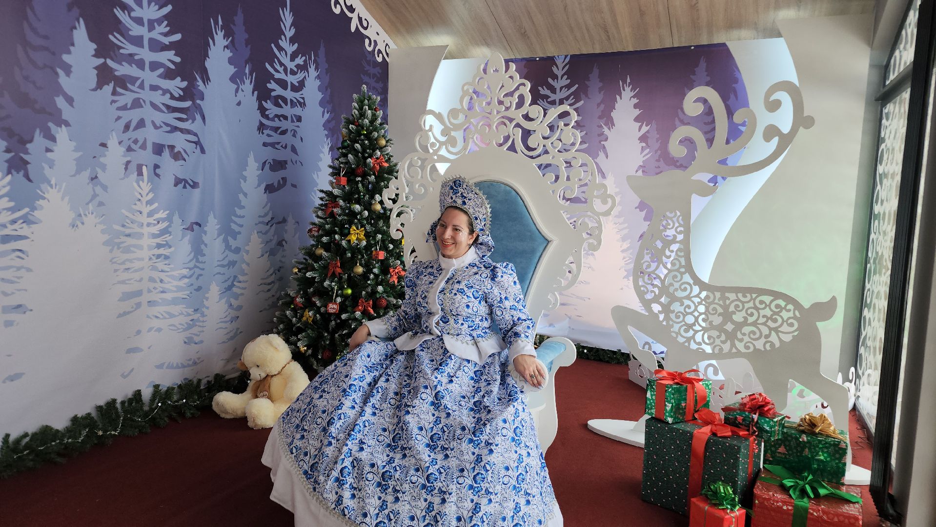 резиденция деда мороза, фрязино, лесопарк, зима в подмосковье,