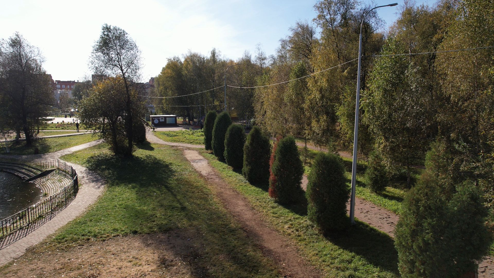 лобня, видео с коптера, благоустройство, парки,