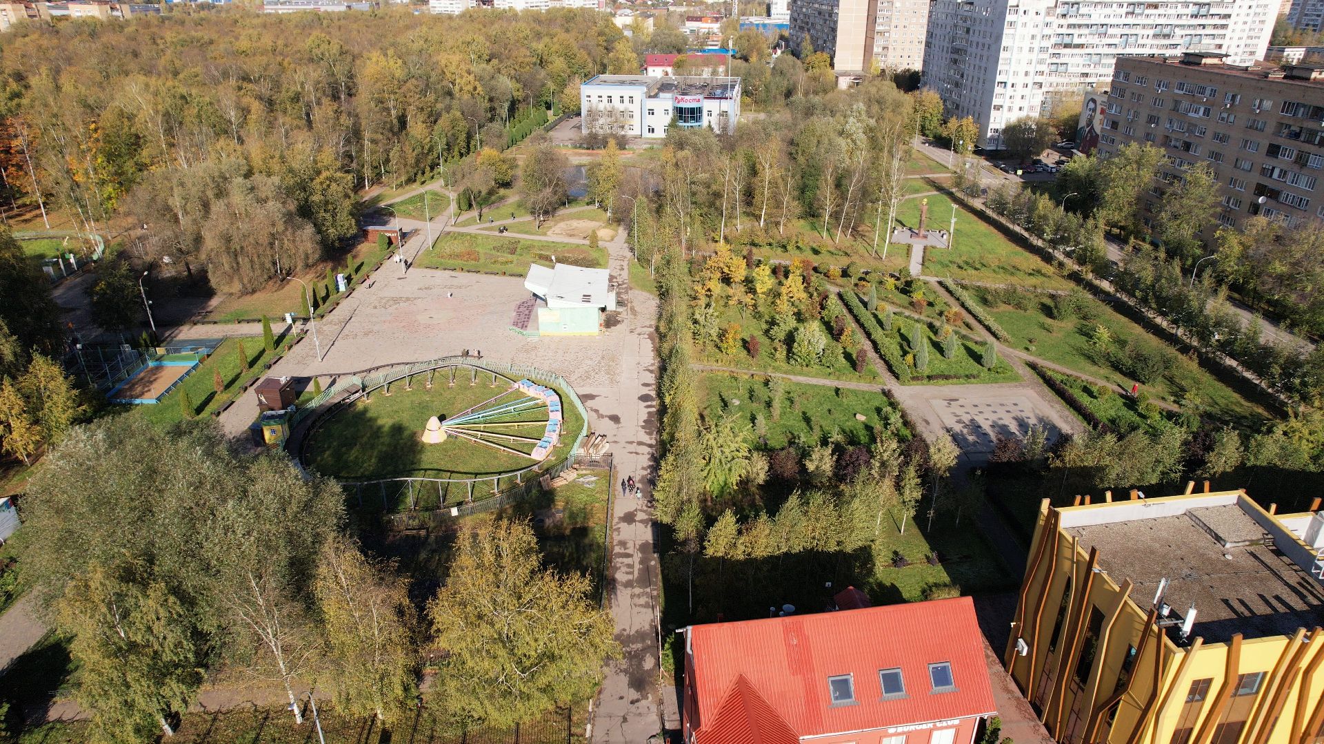 лобня, видео с коптера, благоустройство, парки,