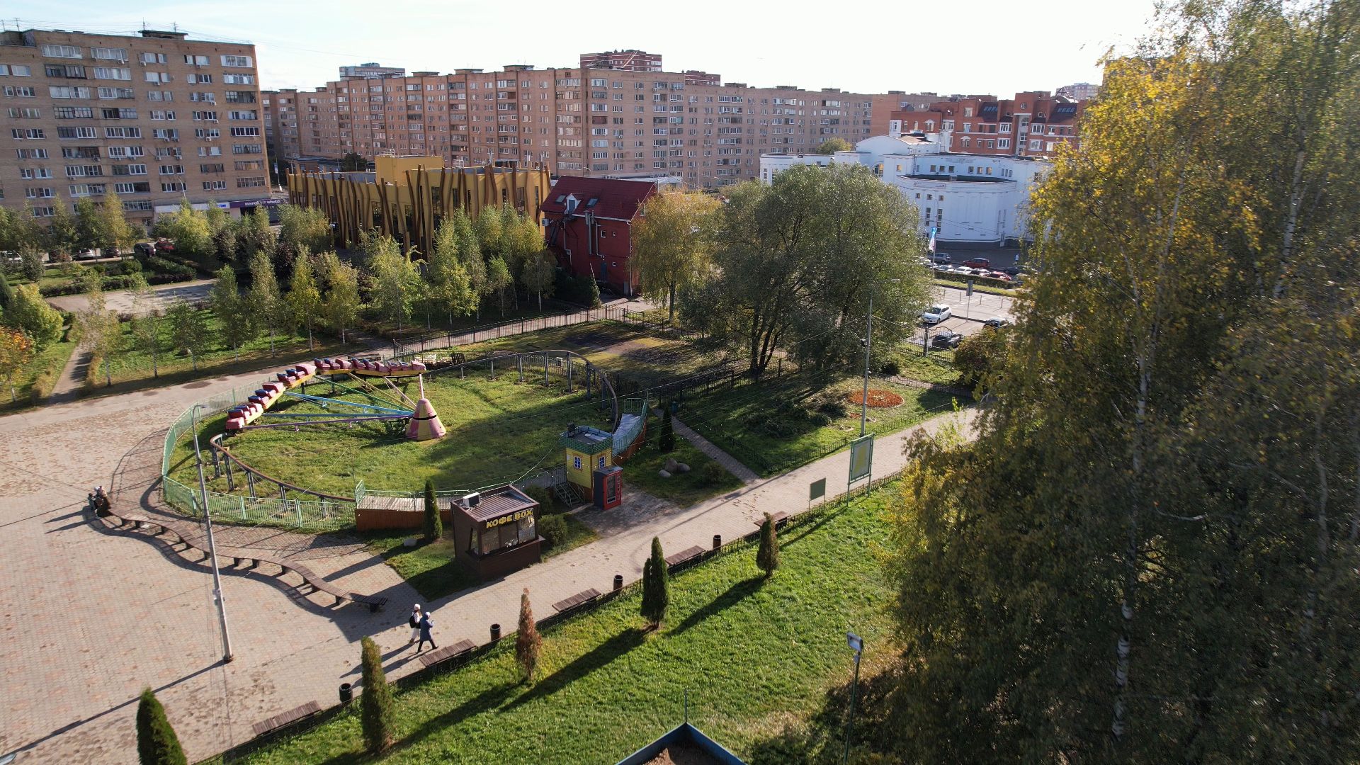 лобня, видео с коптера, благоустройство, парки,