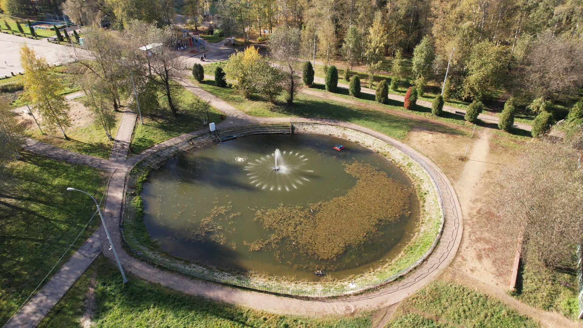 лобня, видео с коптера, благоустройство, парки,