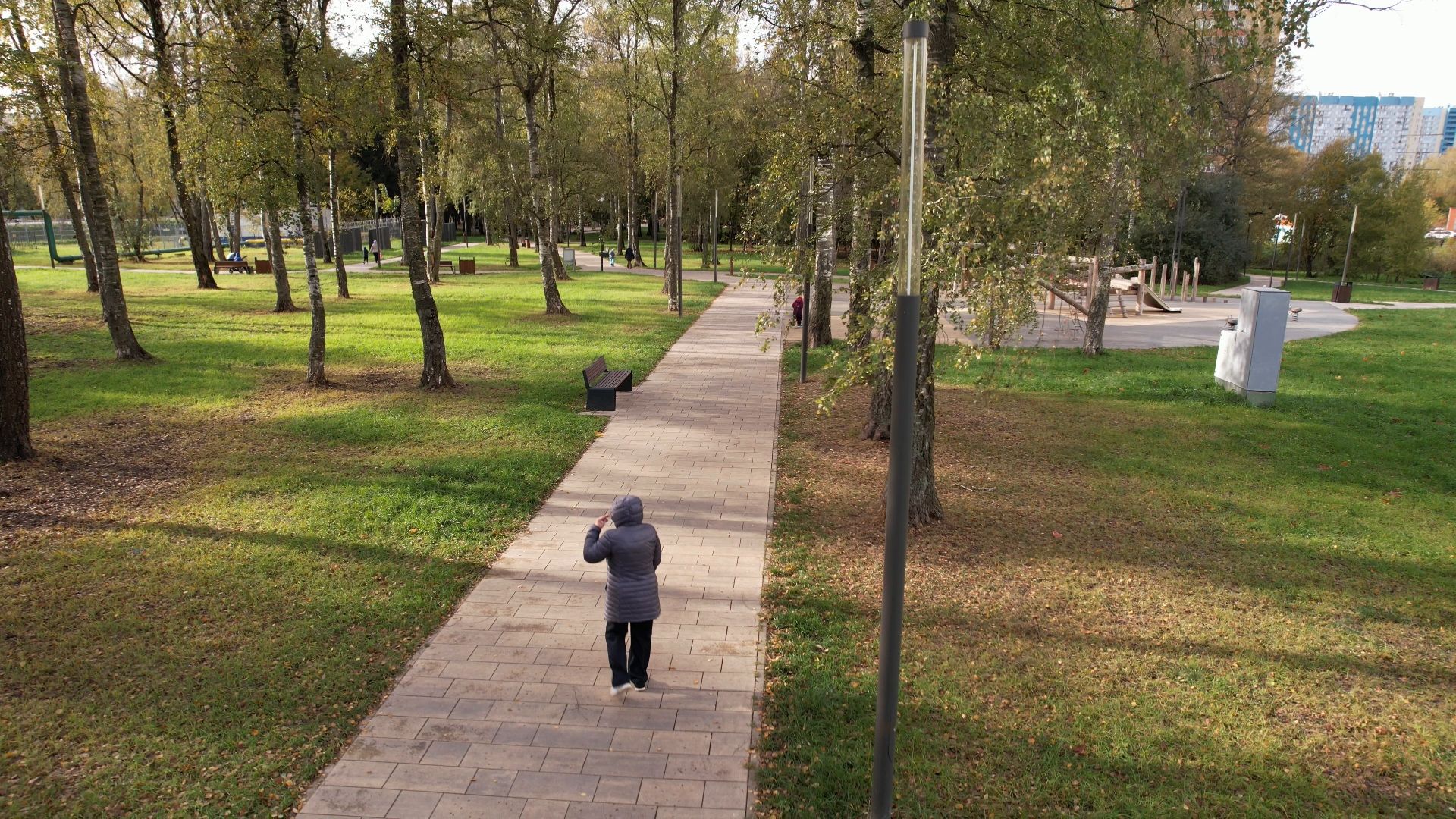 лобня, видео с коптера, благоустройство, парки,