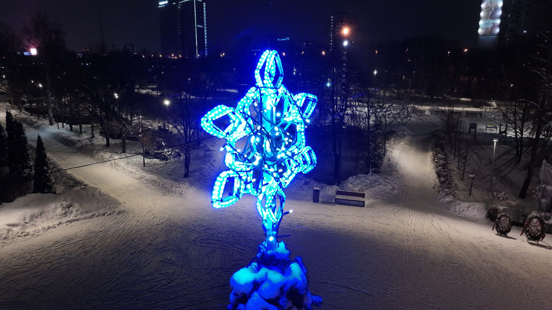 видео с коптера, химки, зима в подмосковье, благоустройство,
