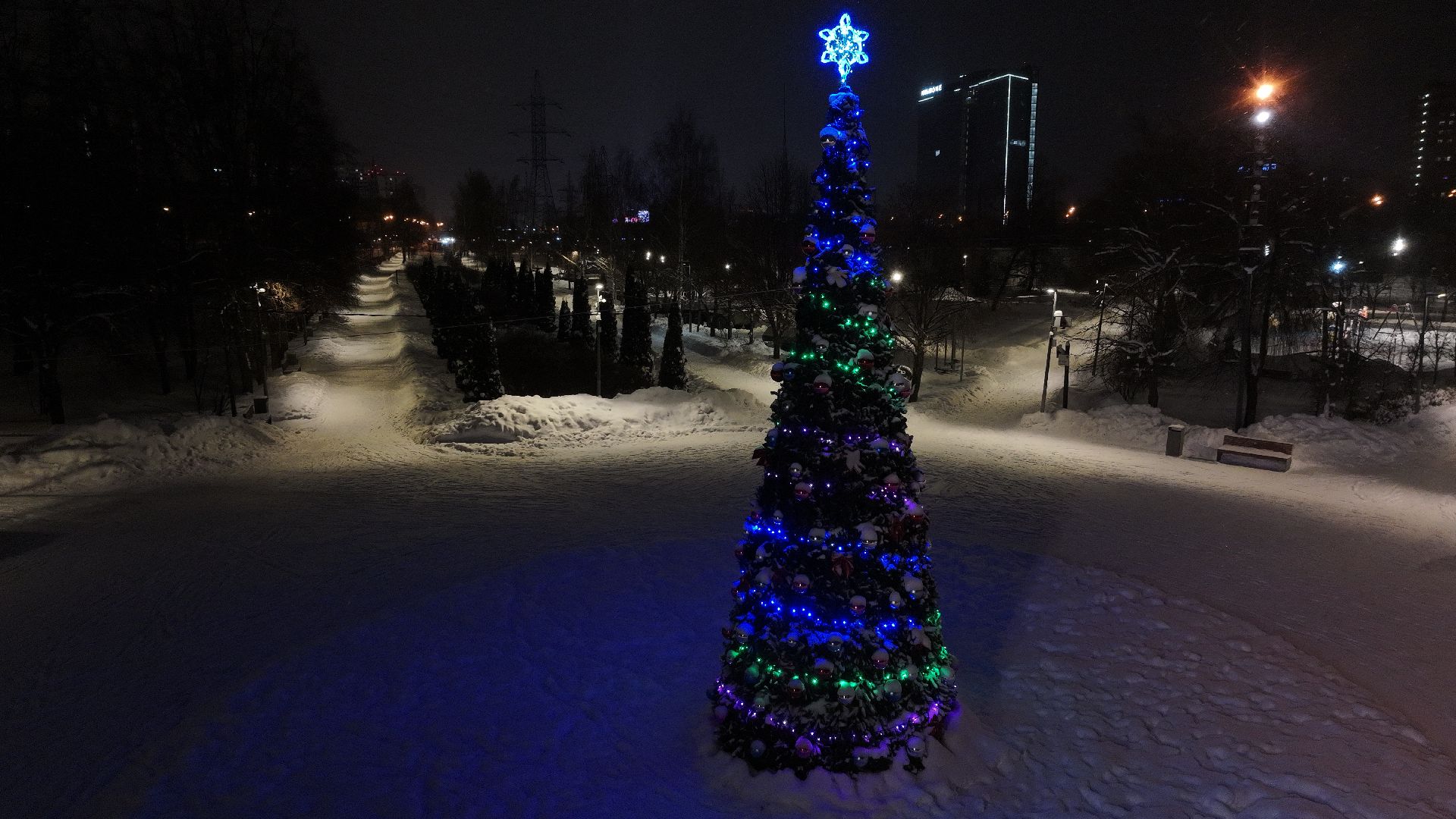 видео с коптера, химки, зима в подмосковье, благоустройство,