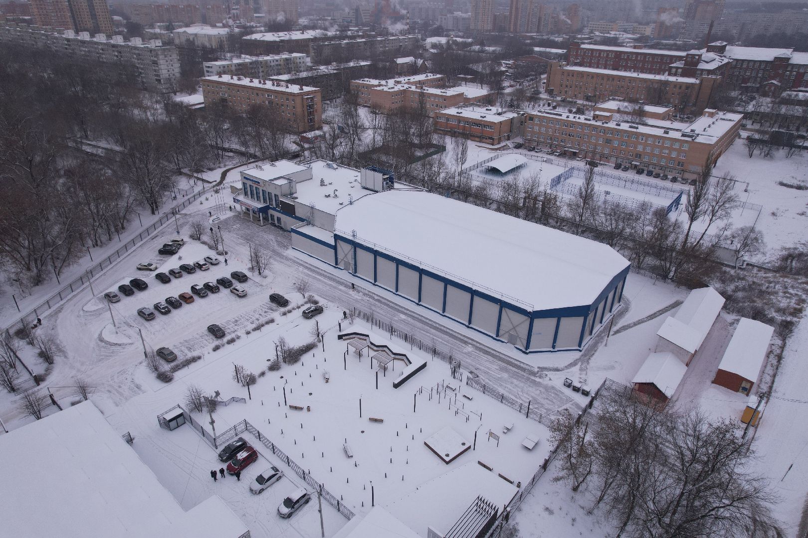 видео с коптера, щёлково, спорт, строительство,