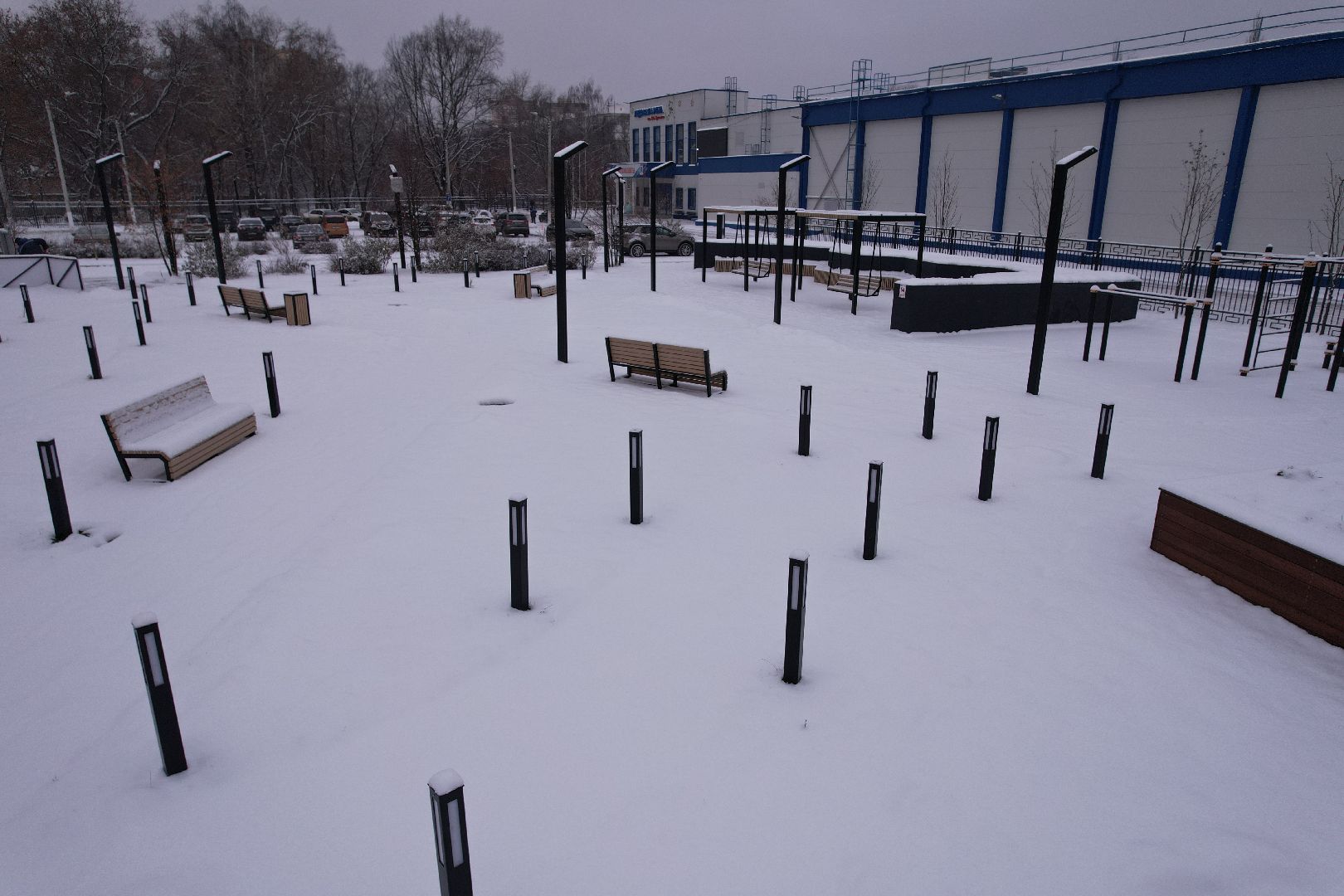 видео с коптера, щёлково, спорт, строительство,