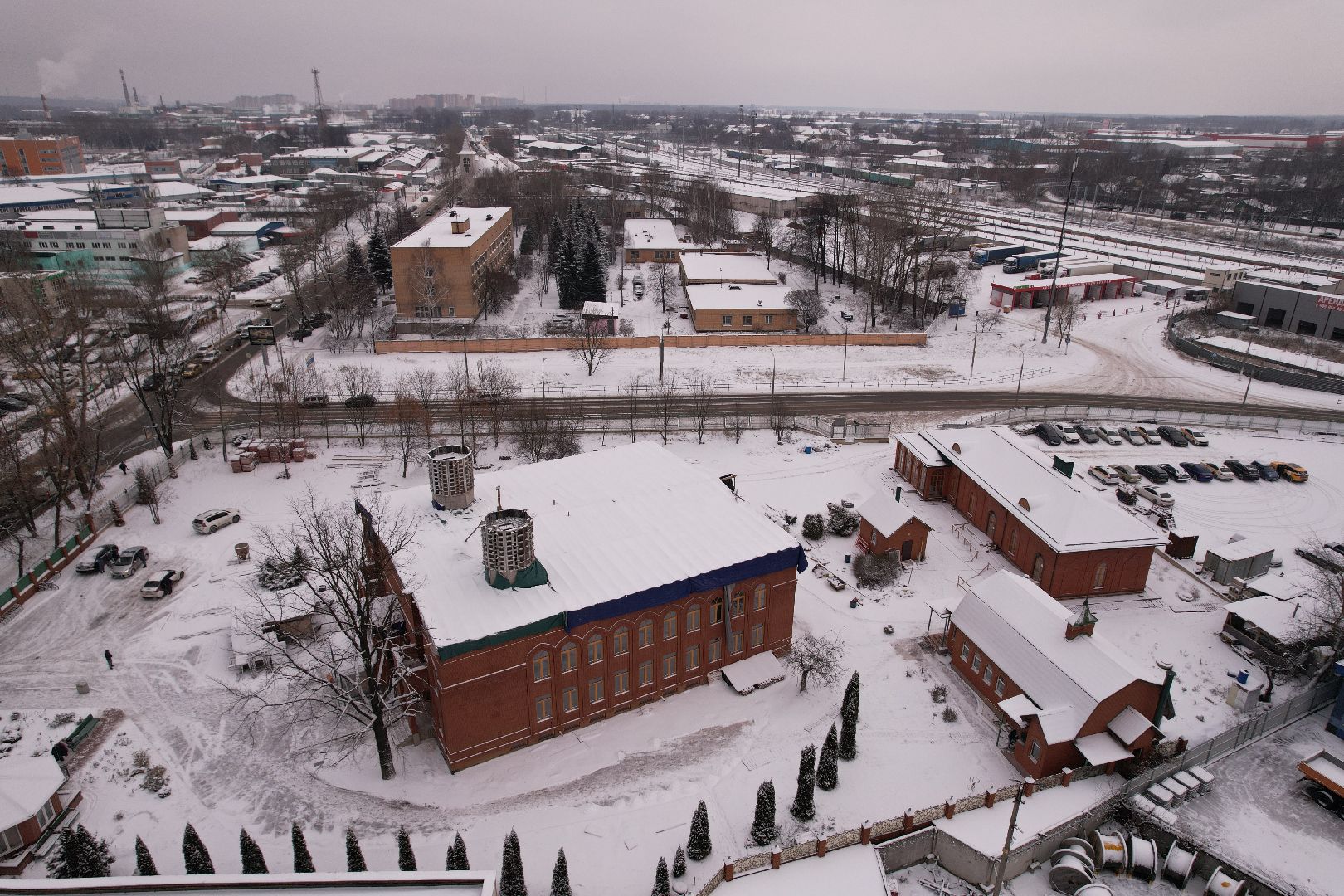 видео с коптера, щёлково, культура, строительство,