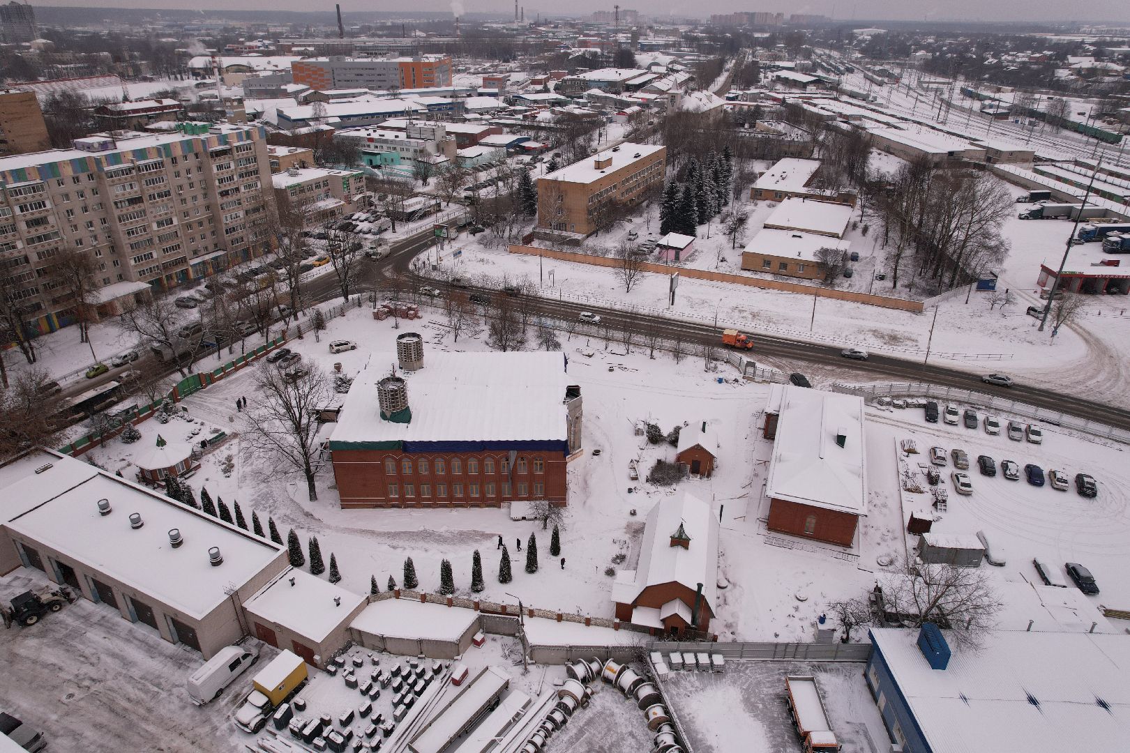 видео с коптера, щёлково, культура, строительство,