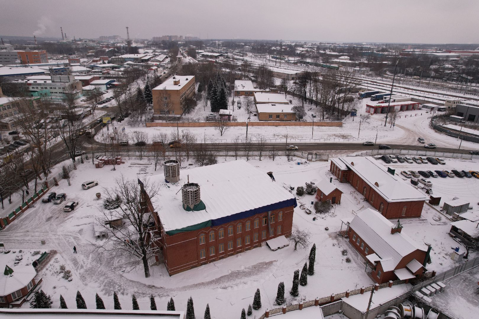 видео с коптера, щёлково, культура, строительство,