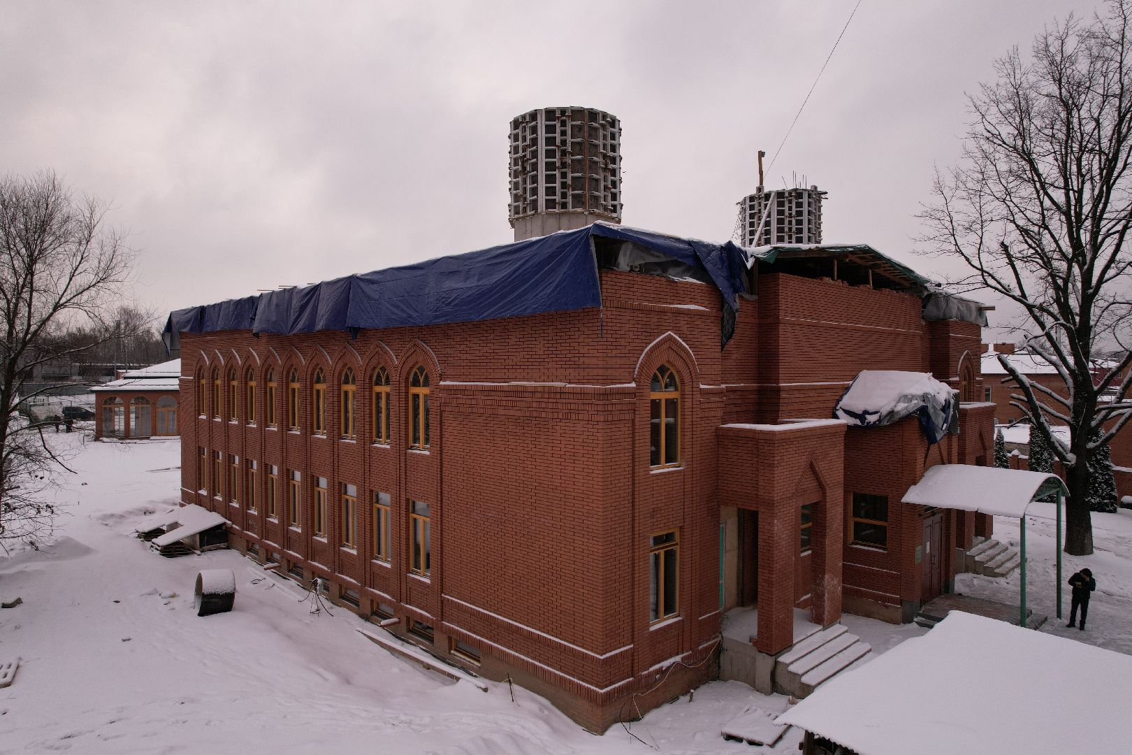 видео с коптера, щёлково, культура, строительство,