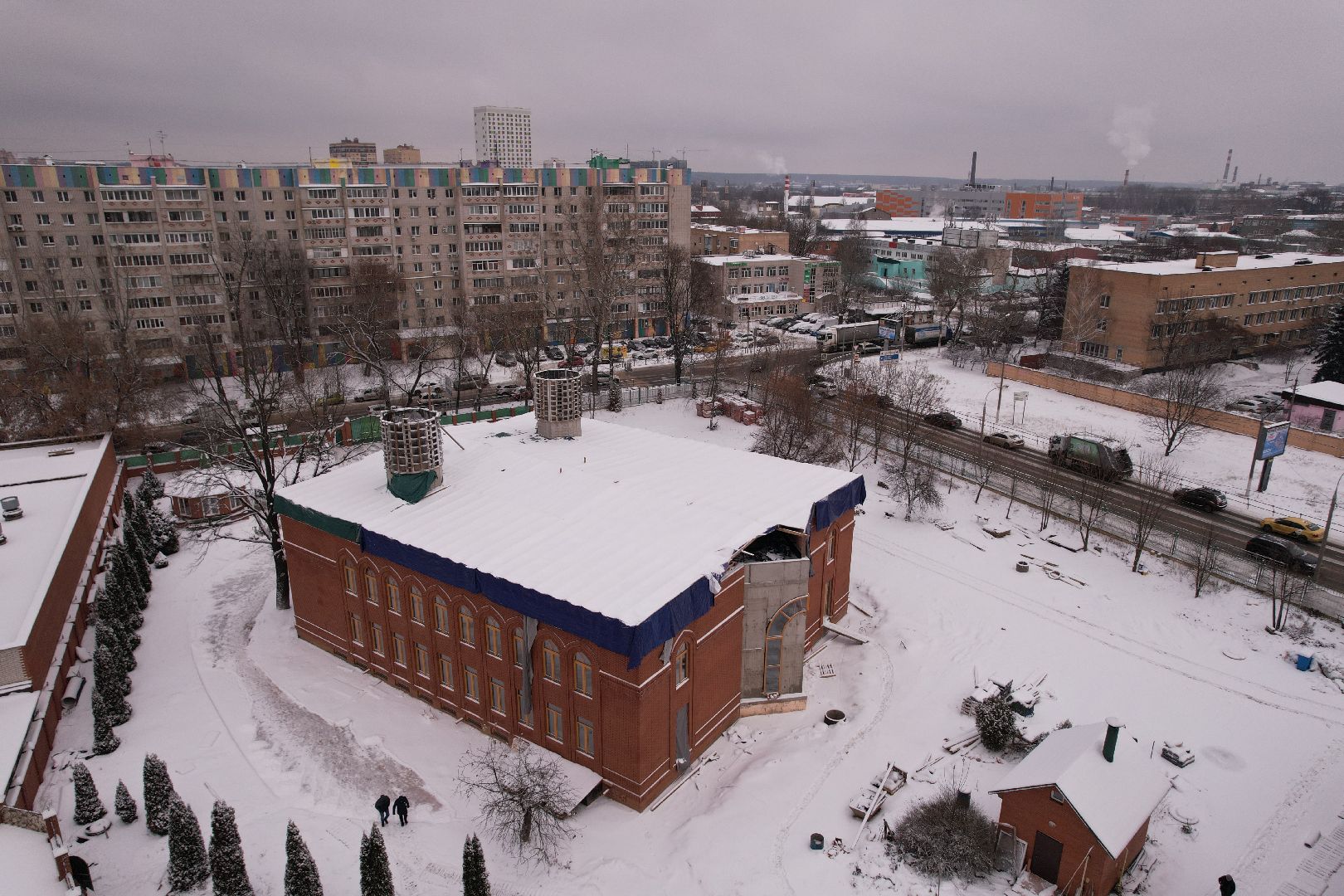 видео с коптера, щёлково, культура, строительство,