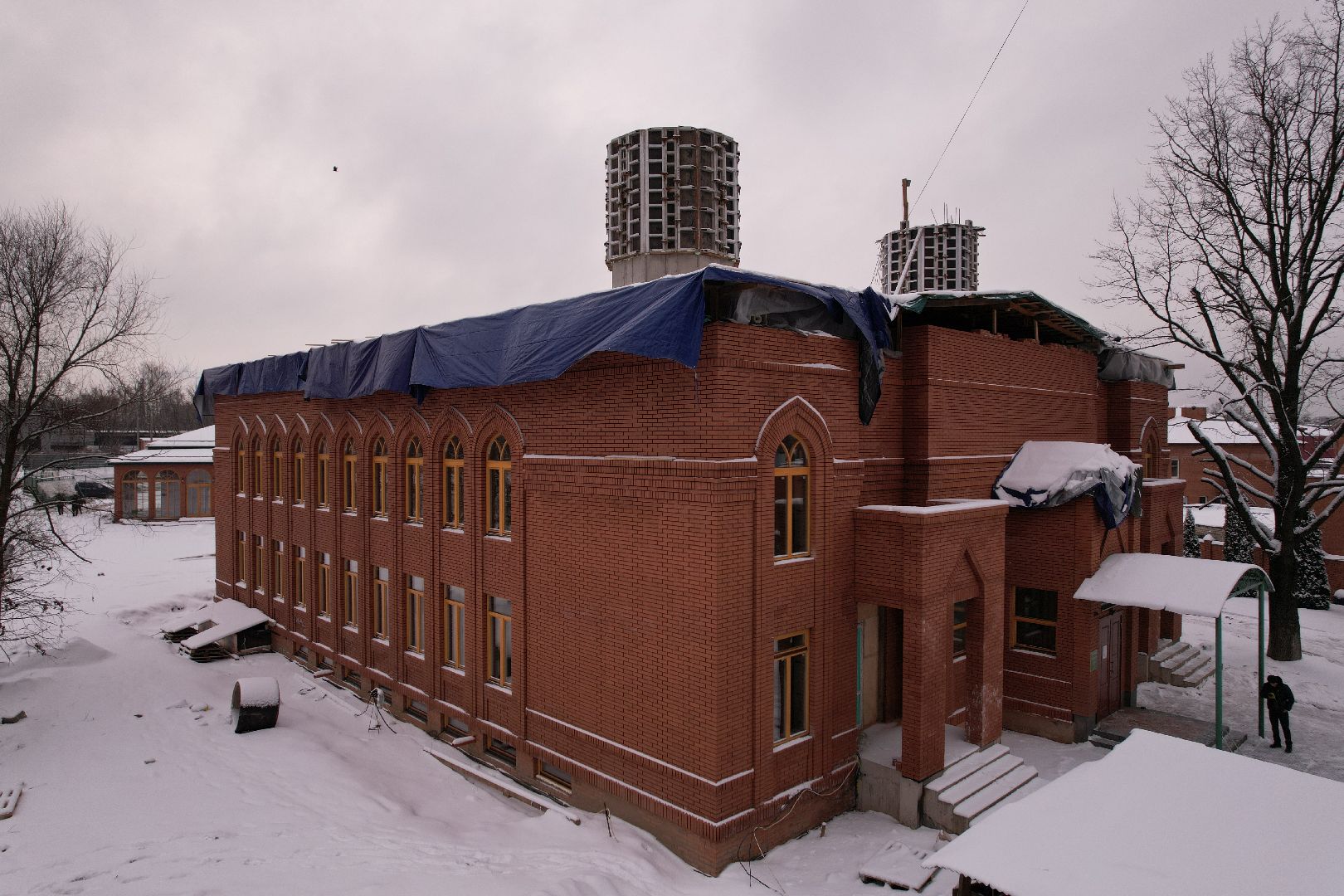 видео с коптера, щёлково, культура, строительство,