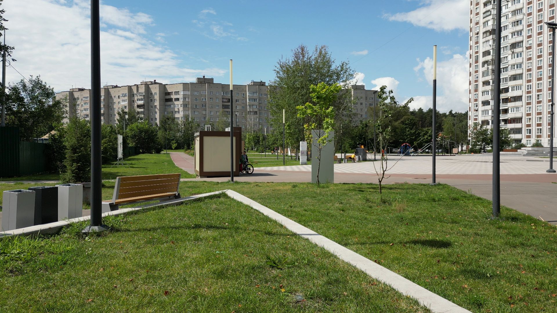 видео с коптера, черноголовка, благоустройство, сквер,