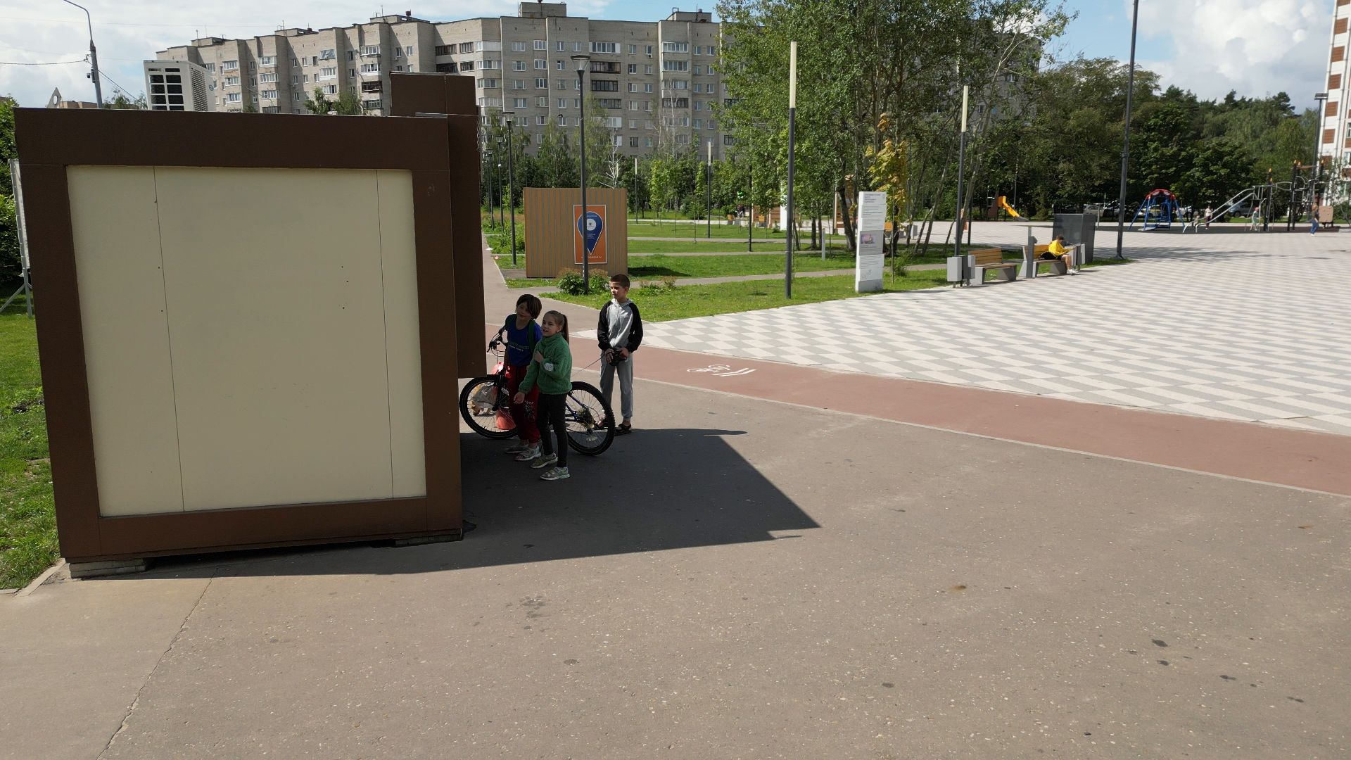 видео с коптера, черноголовка, благоустройство, сквер,