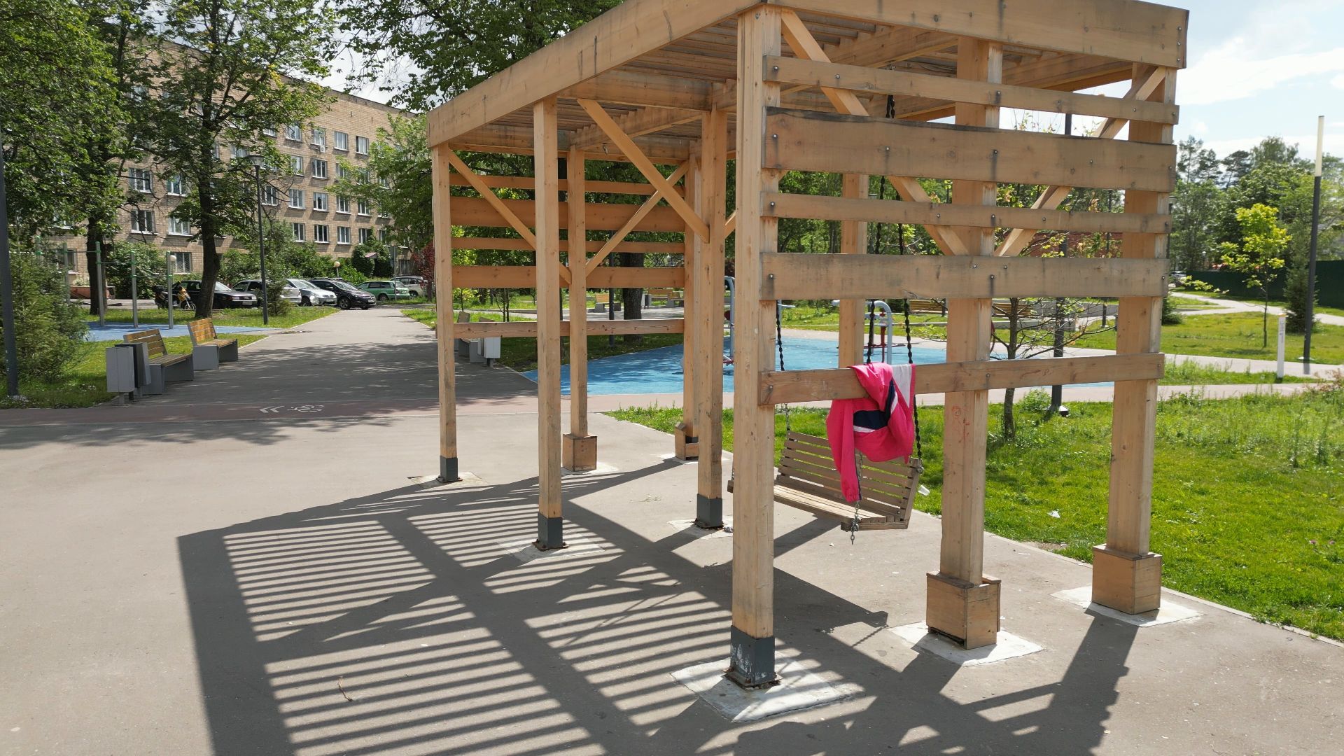 видео с коптера, черноголовка, благоустройство, сквер,