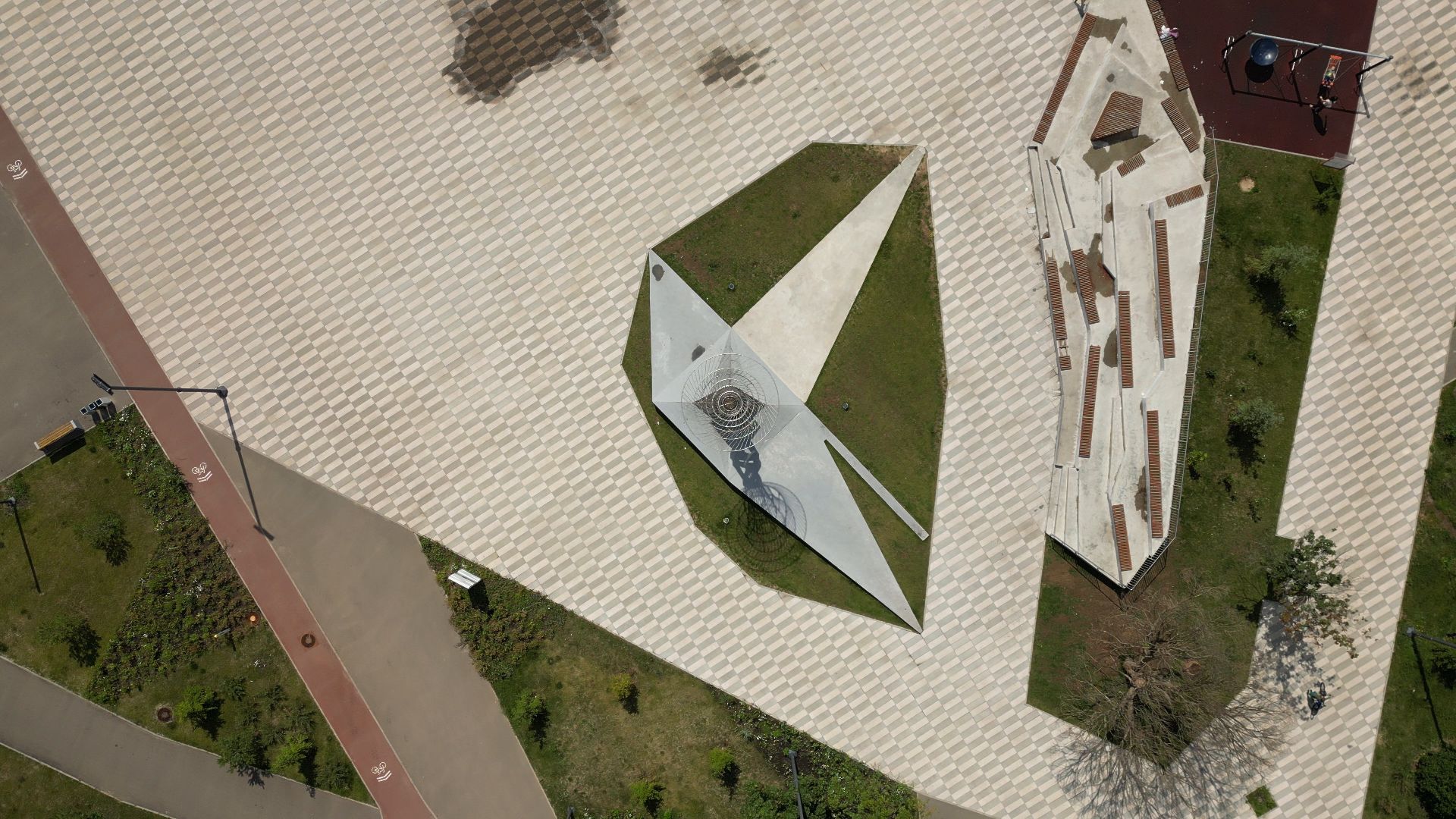 видео с коптера, черноголовка, благоустройство, сквер,