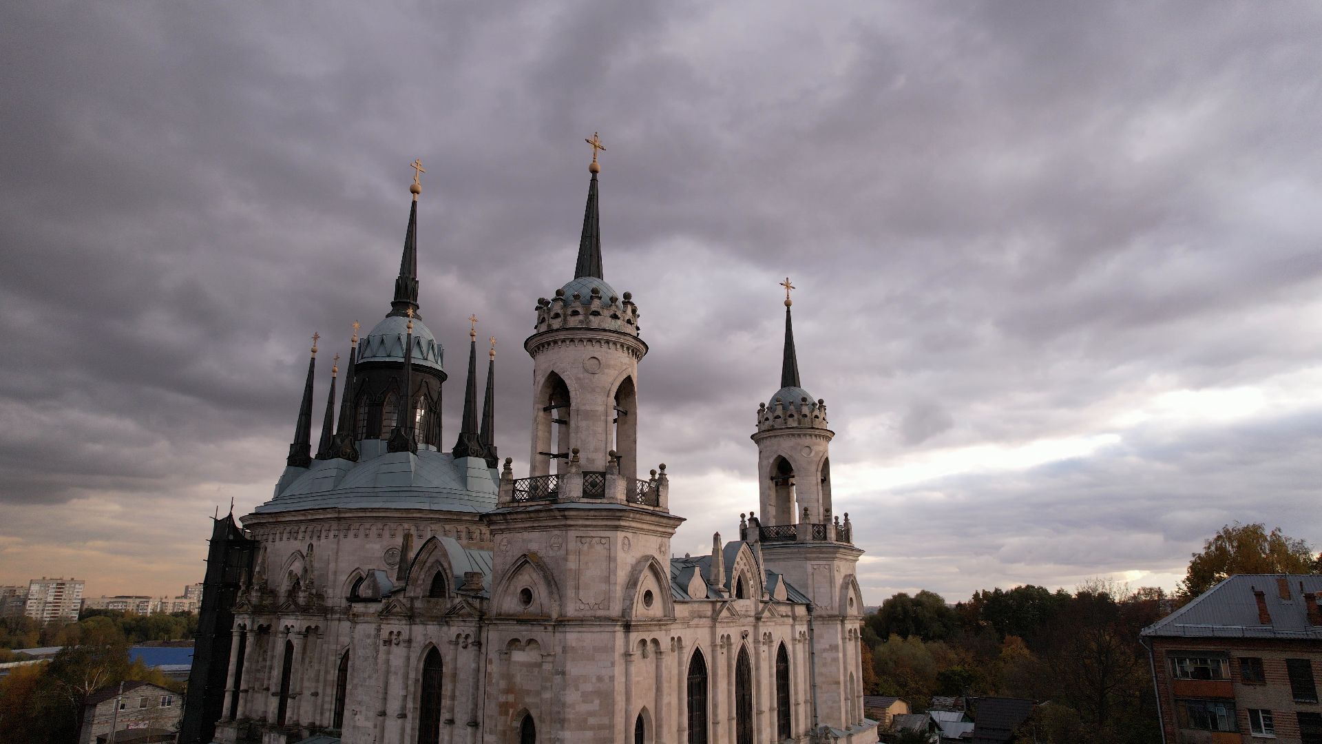 видео с коптера, раменское, храм, культура,