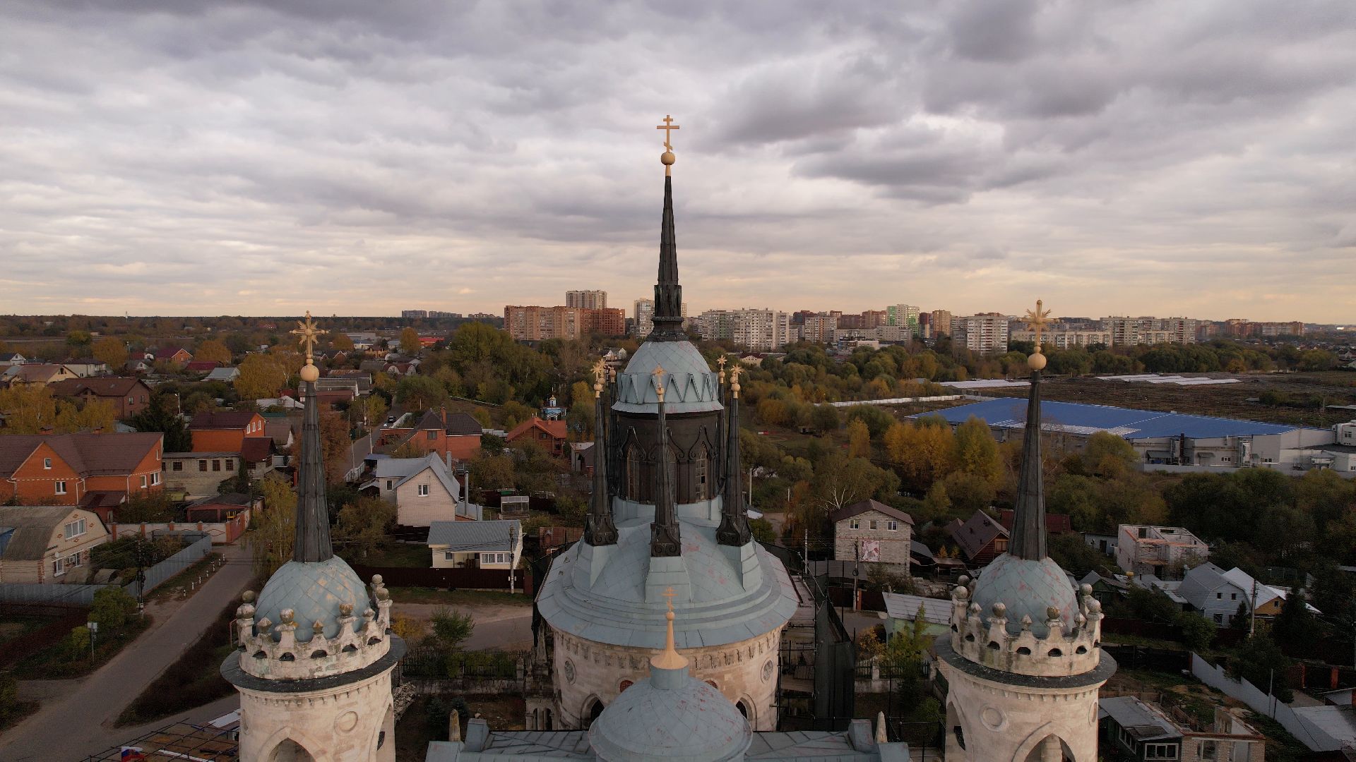 видео с коптера, раменское, храм, культура,