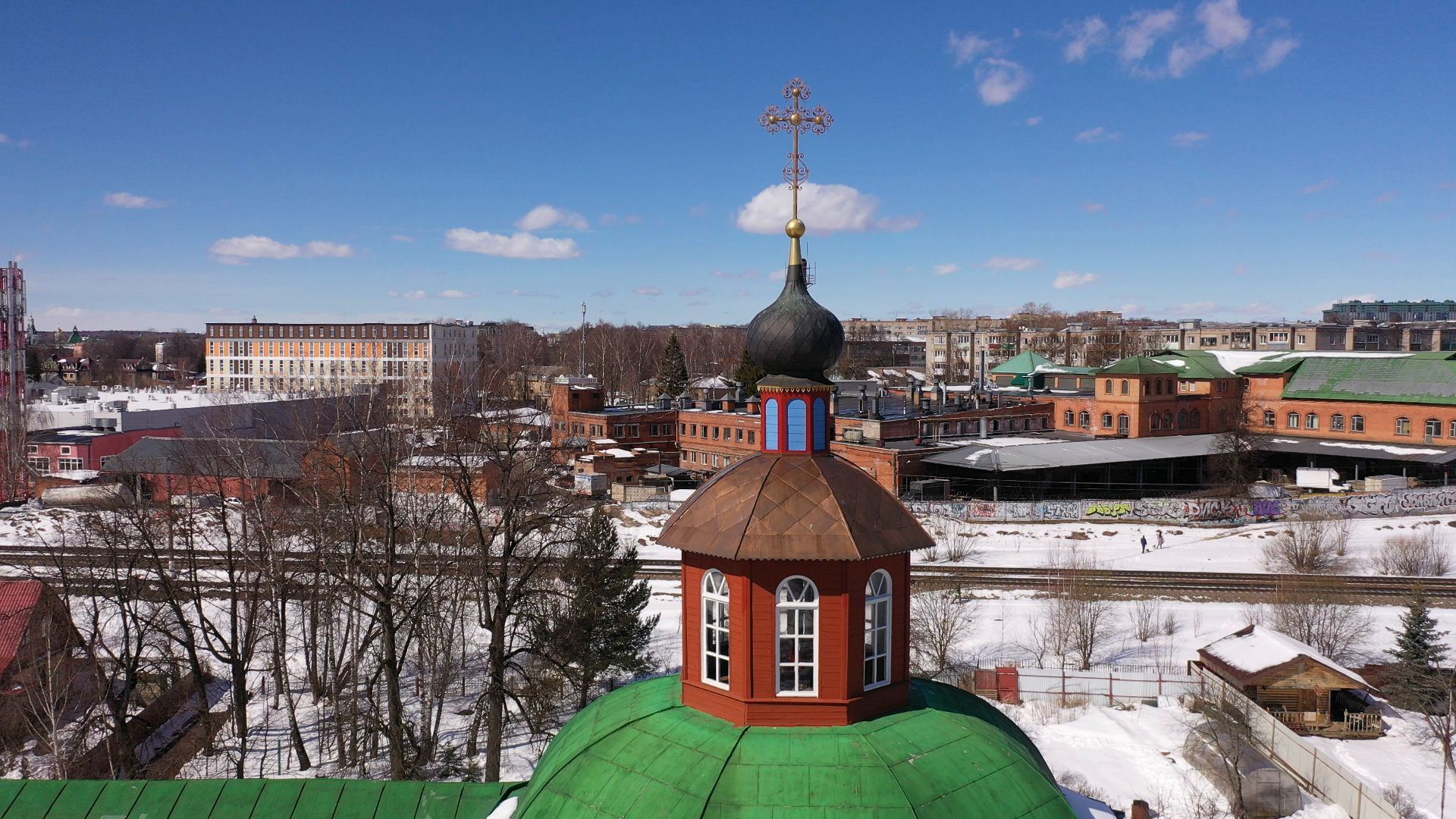 видео с коптера, сергиев посад, благоустройство,