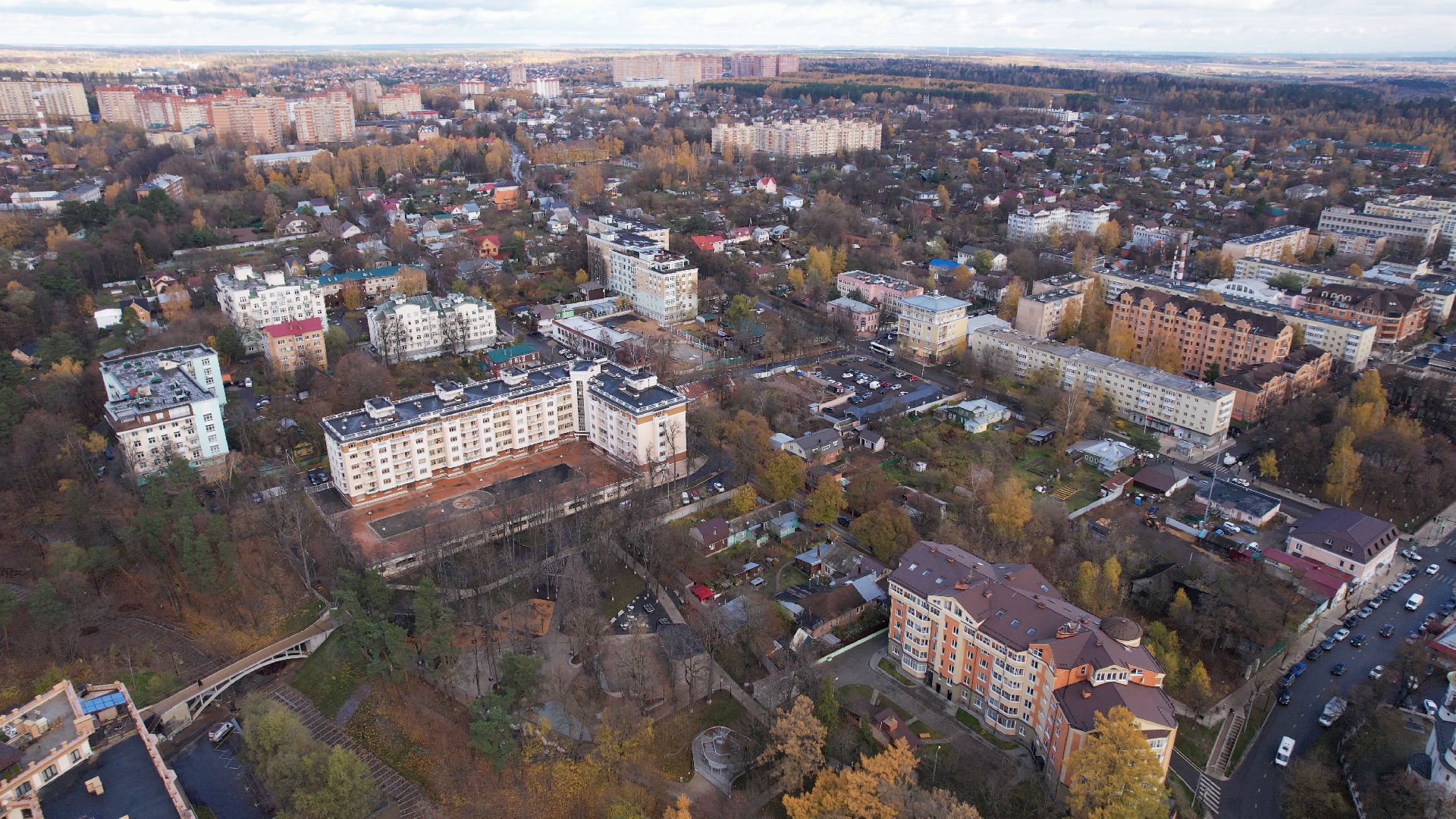 видео с коптера, звенигород, благоустройство, парки,