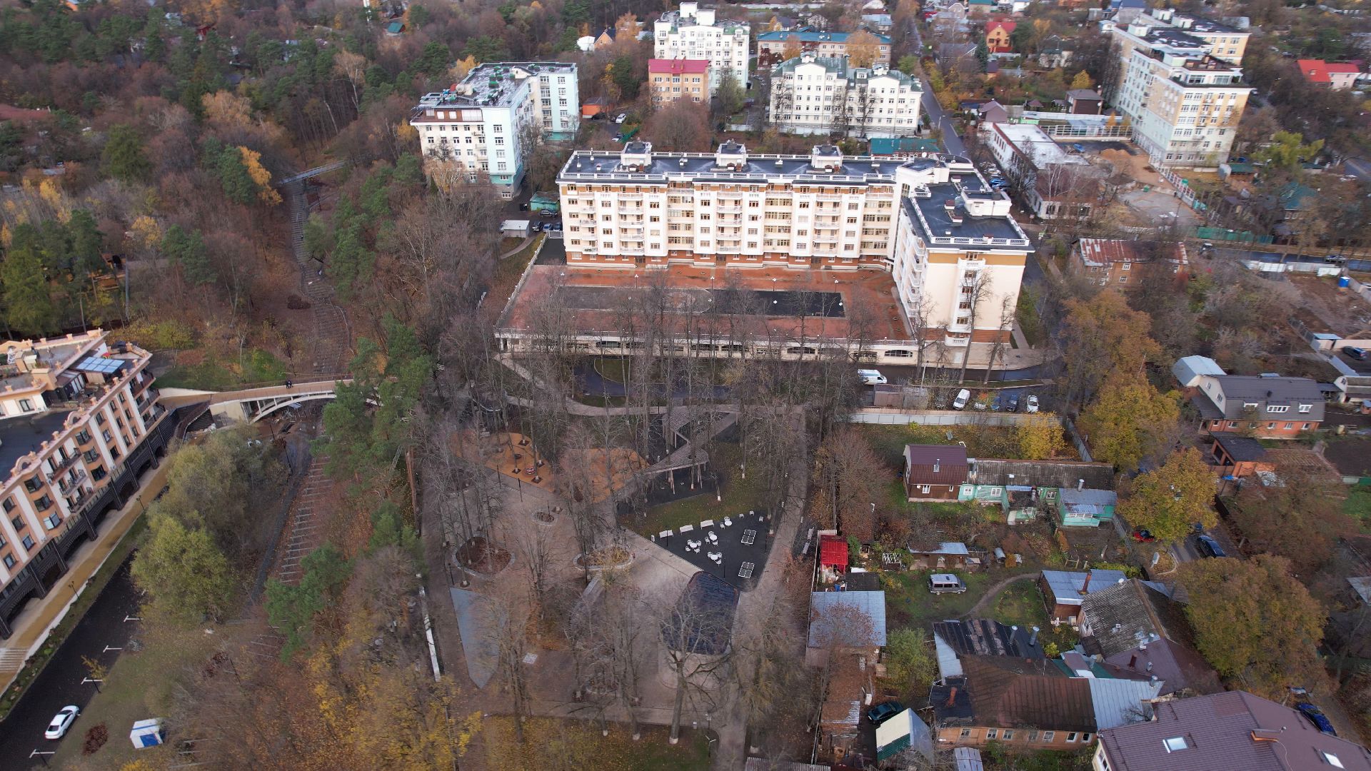 видео с коптера, звенигород, благоустройство, парки,