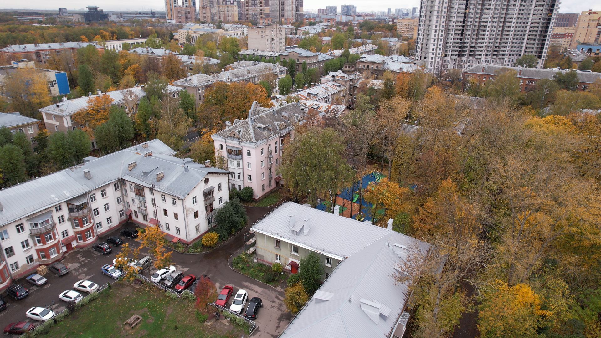 видео с коптера, королёв, архитектура,