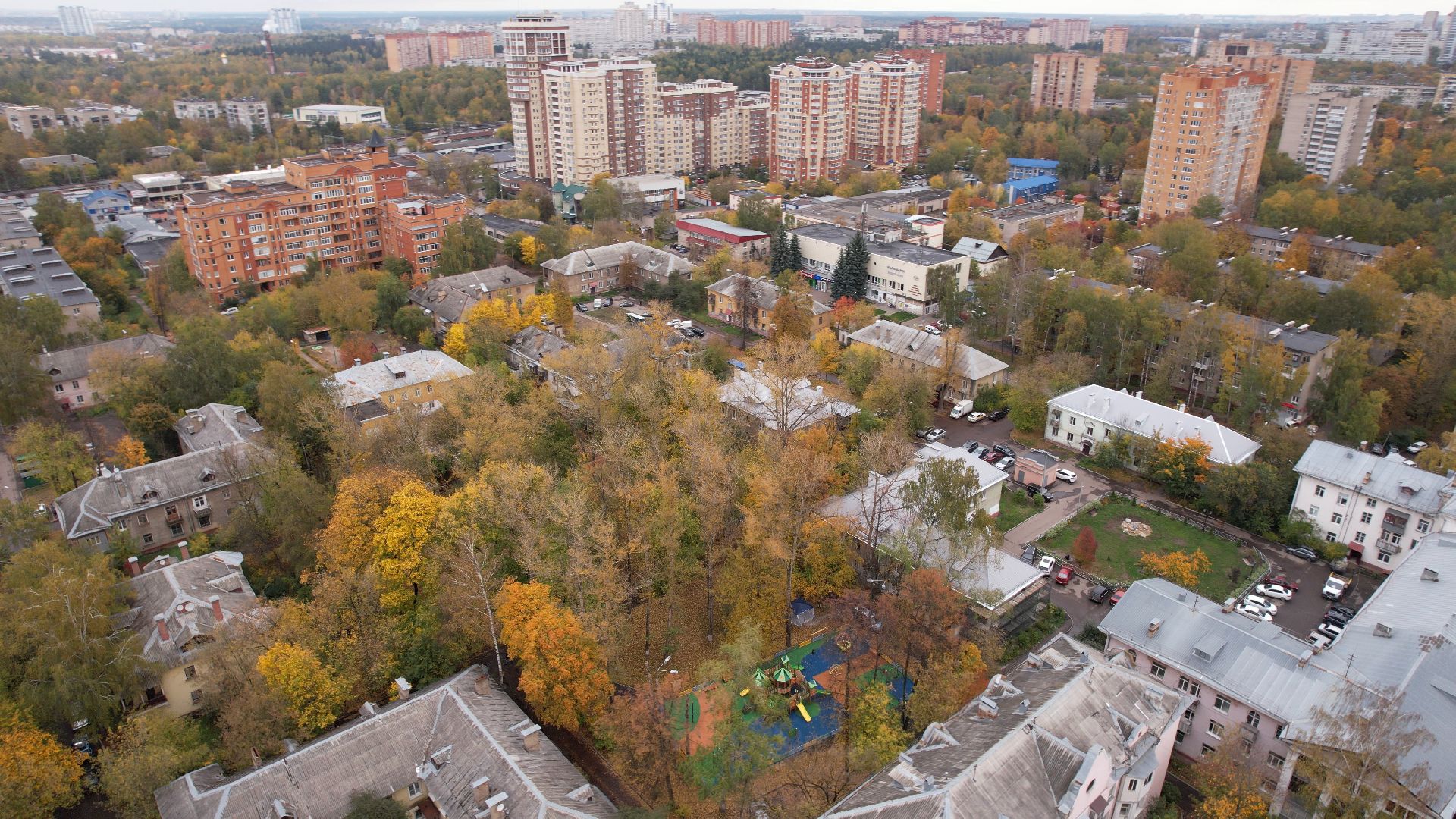 видео с коптера, королёв, архитектура,